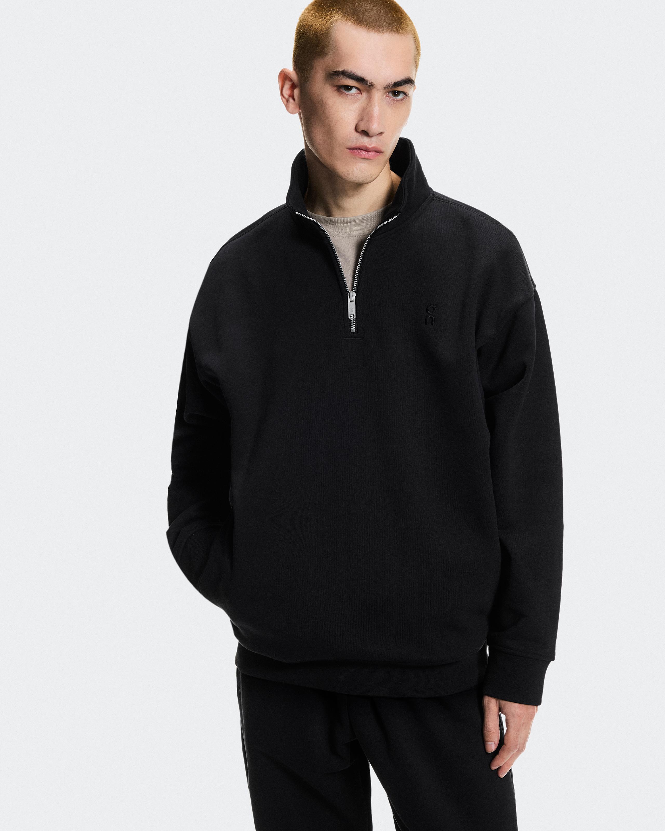 Мужская кофта на молнии On Club Collective 1/4 Zip, Black — фото 3
