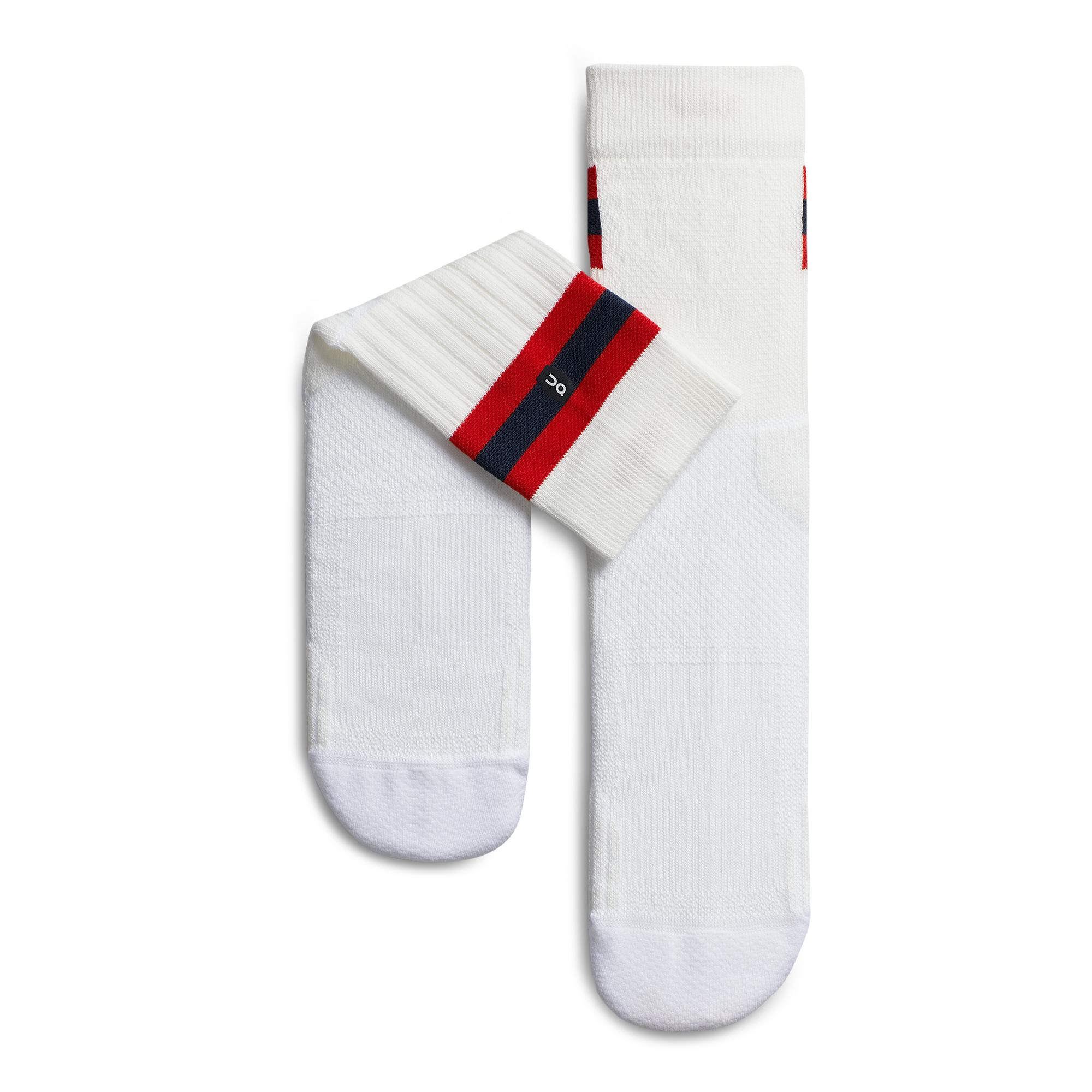 Женские теннисные носки On Tennis Sock, белые с красным — фото 2