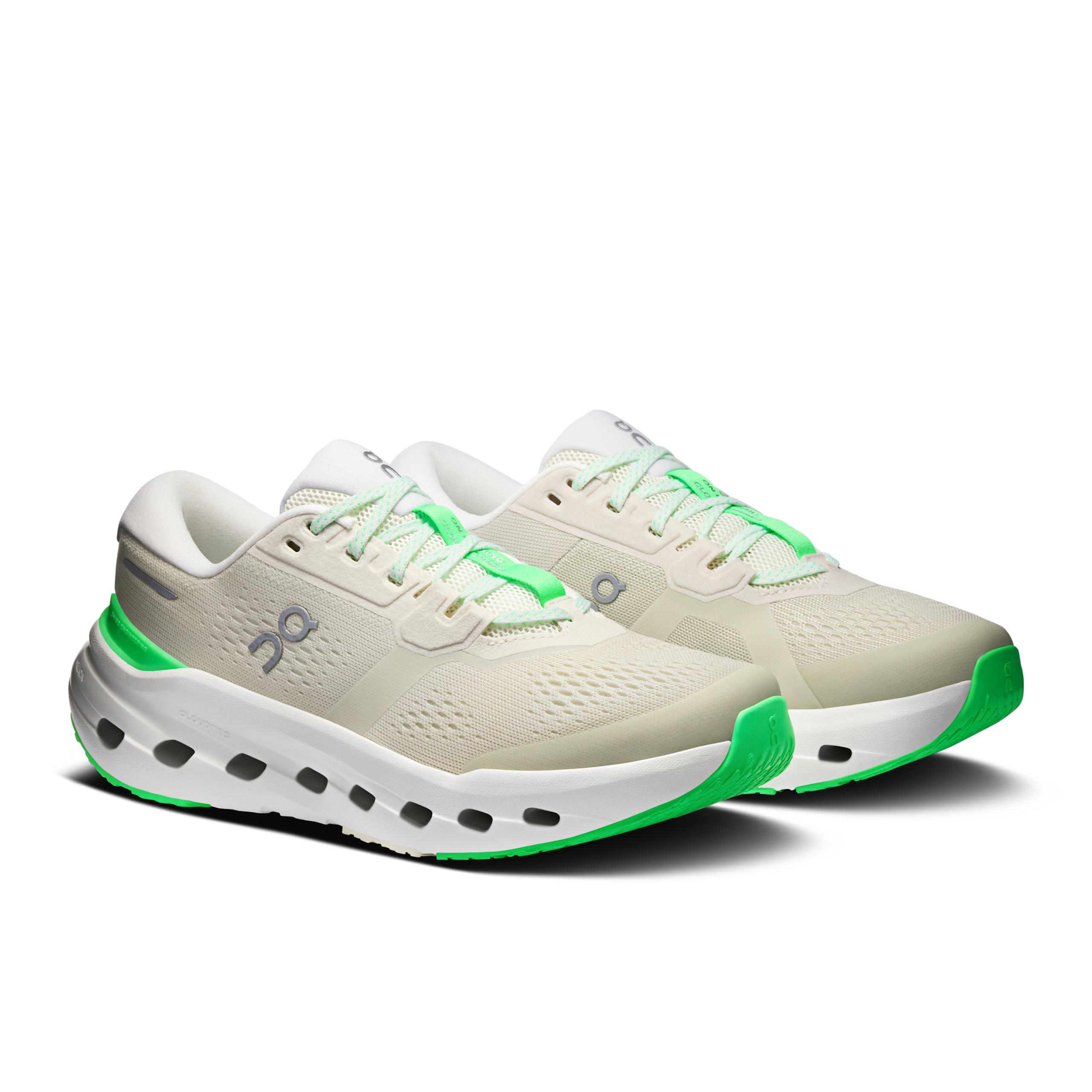 Кроссовки On Cloudrunner 3 Wide женские, светло-серые с зелёным — фото 6