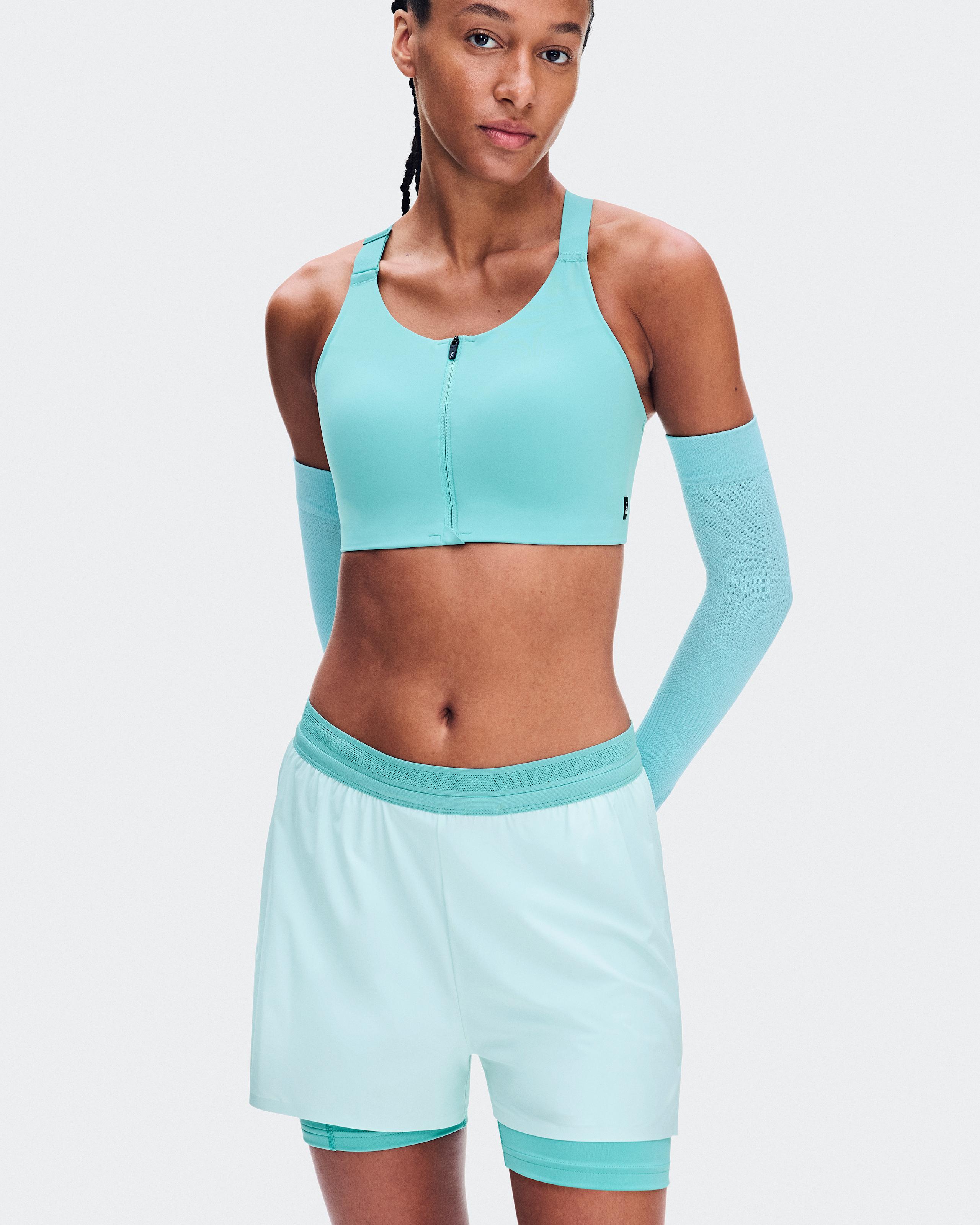 Спортивный топ-бра On Endurance Bra Zip, аквамарин (Aquamarine) — фото 6