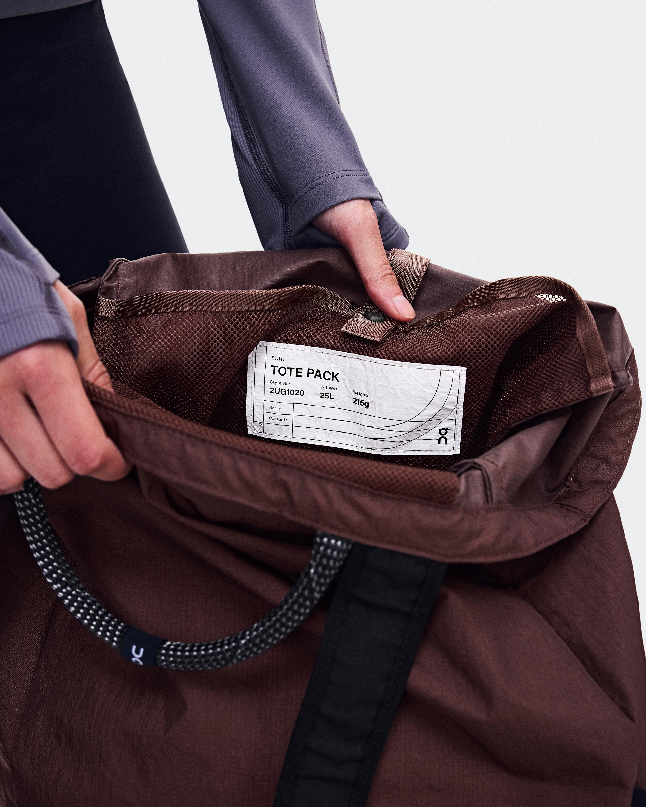 Сумка On Tote Pack 25L, шоколадно-коричневая с чёрным — фото 5
