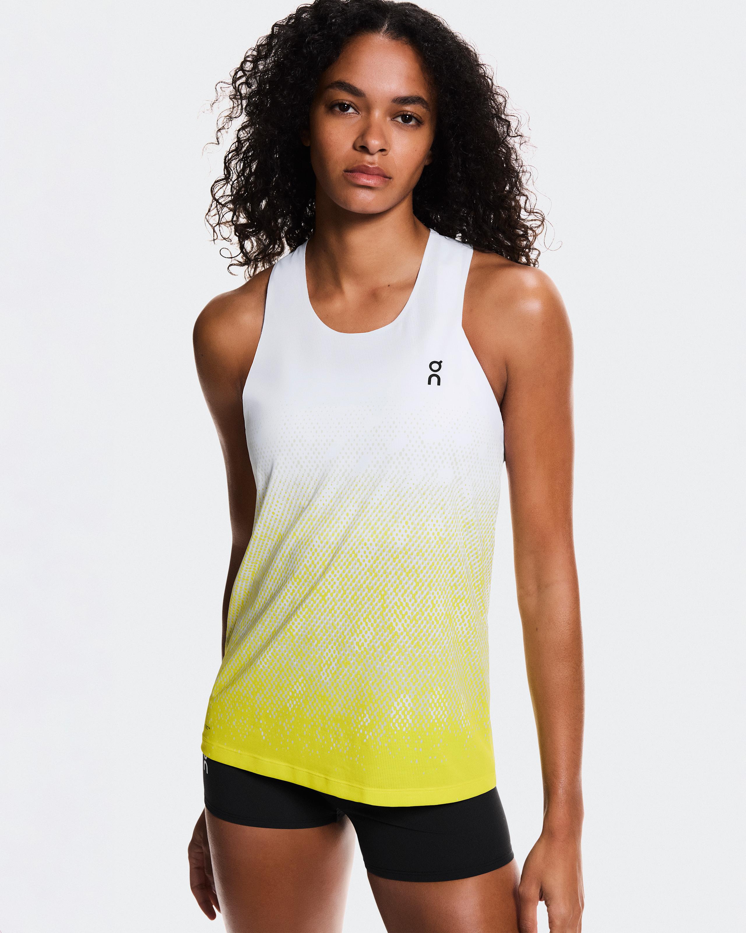 Женская майка On Zero Singlet, White / Lime — фото 3
