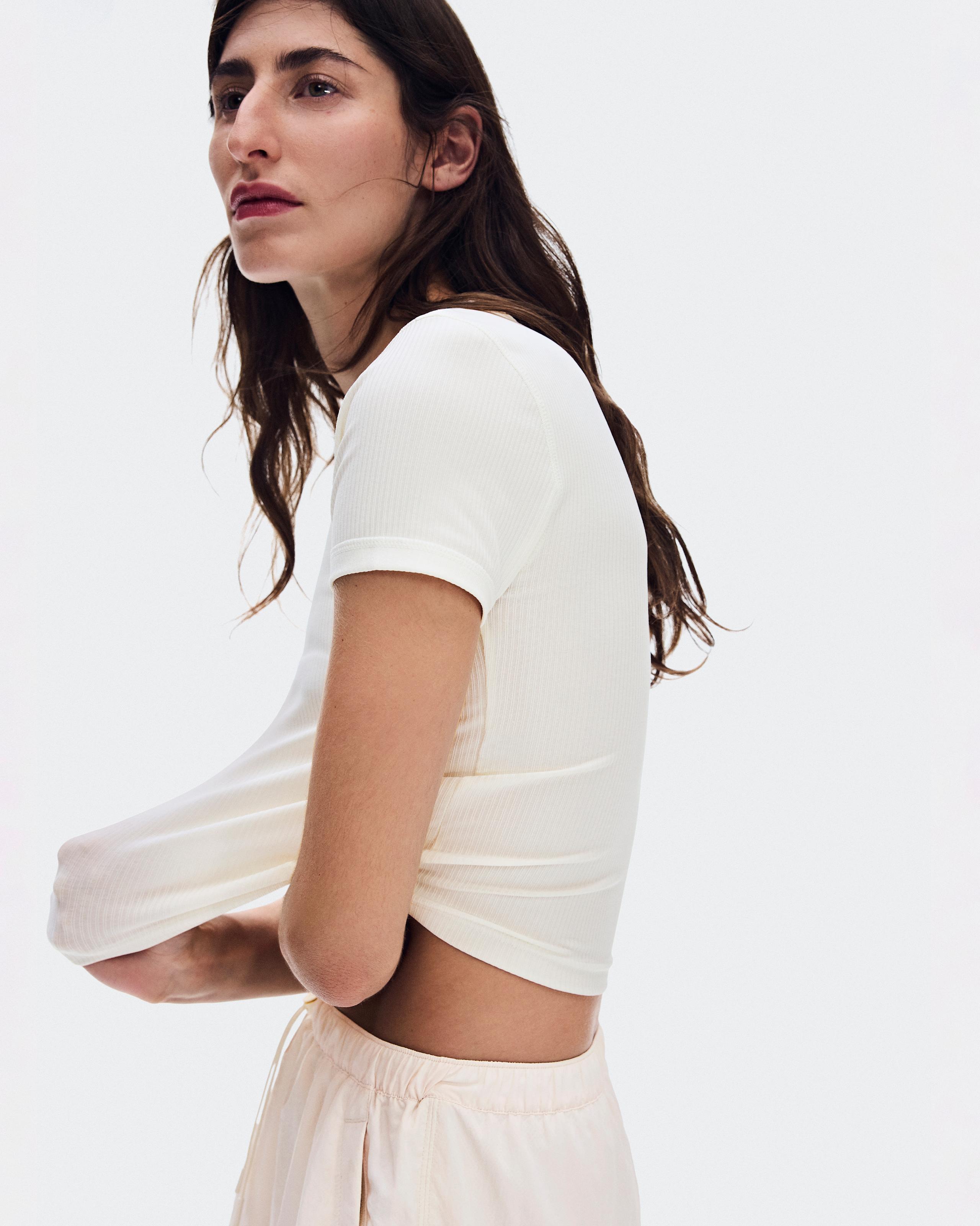 Футболка женская On All-Day Ribbed T-Shirt (слоновая кость) — фото 7
