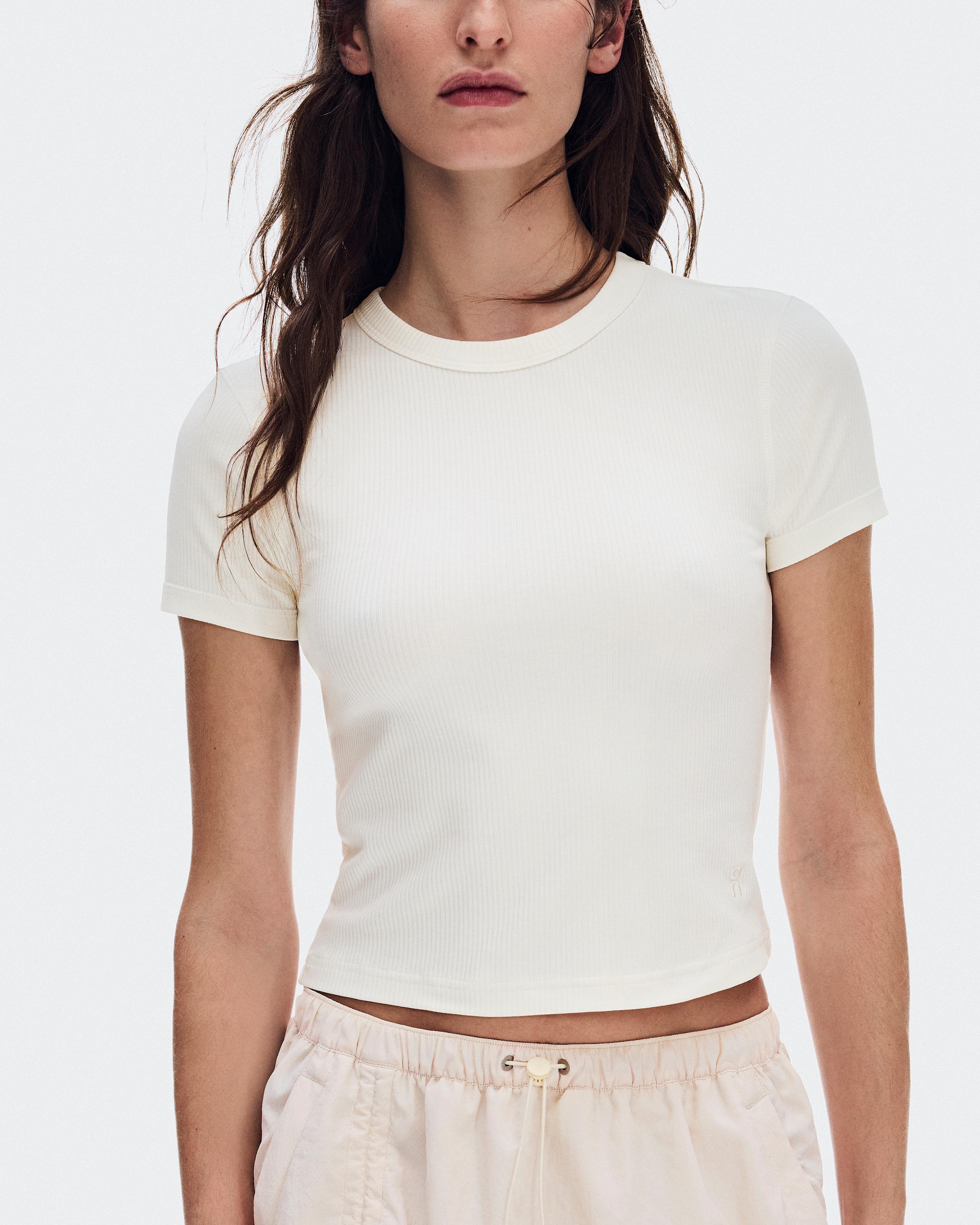 Футболка женская On All-Day Ribbed T-Shirt (слоновая кость) — фото 2