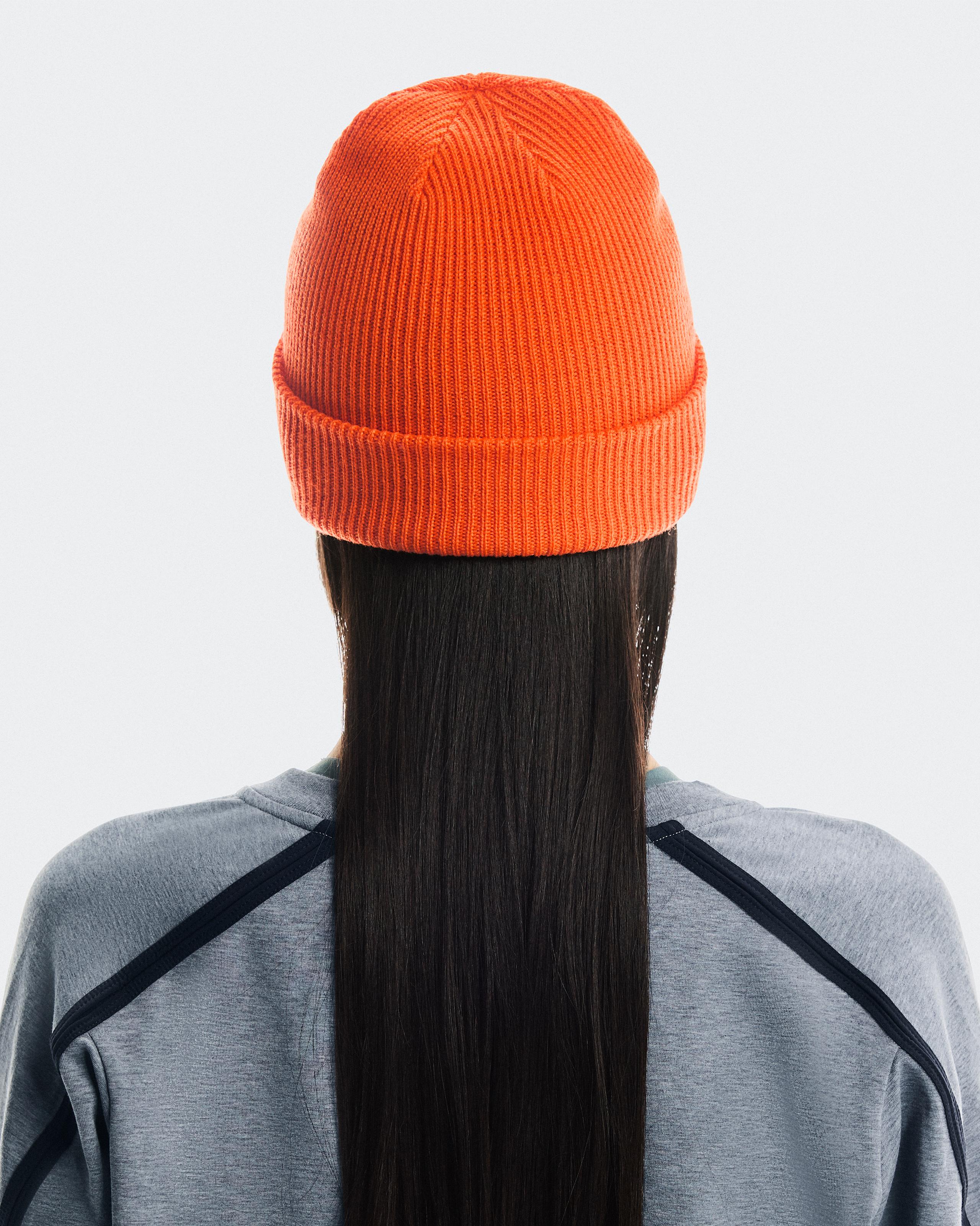 Шапка Merino Beanie, огненно-оранжевая — фото 4