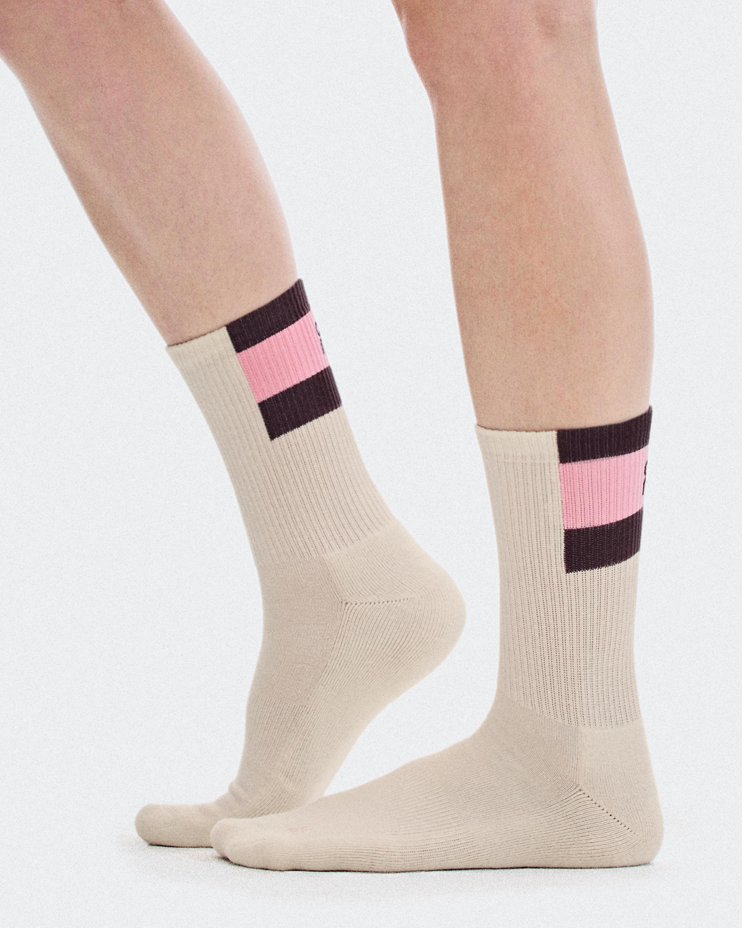 Носки On Courtside Sock High 2P, Ivory / Mulberry — фото 2