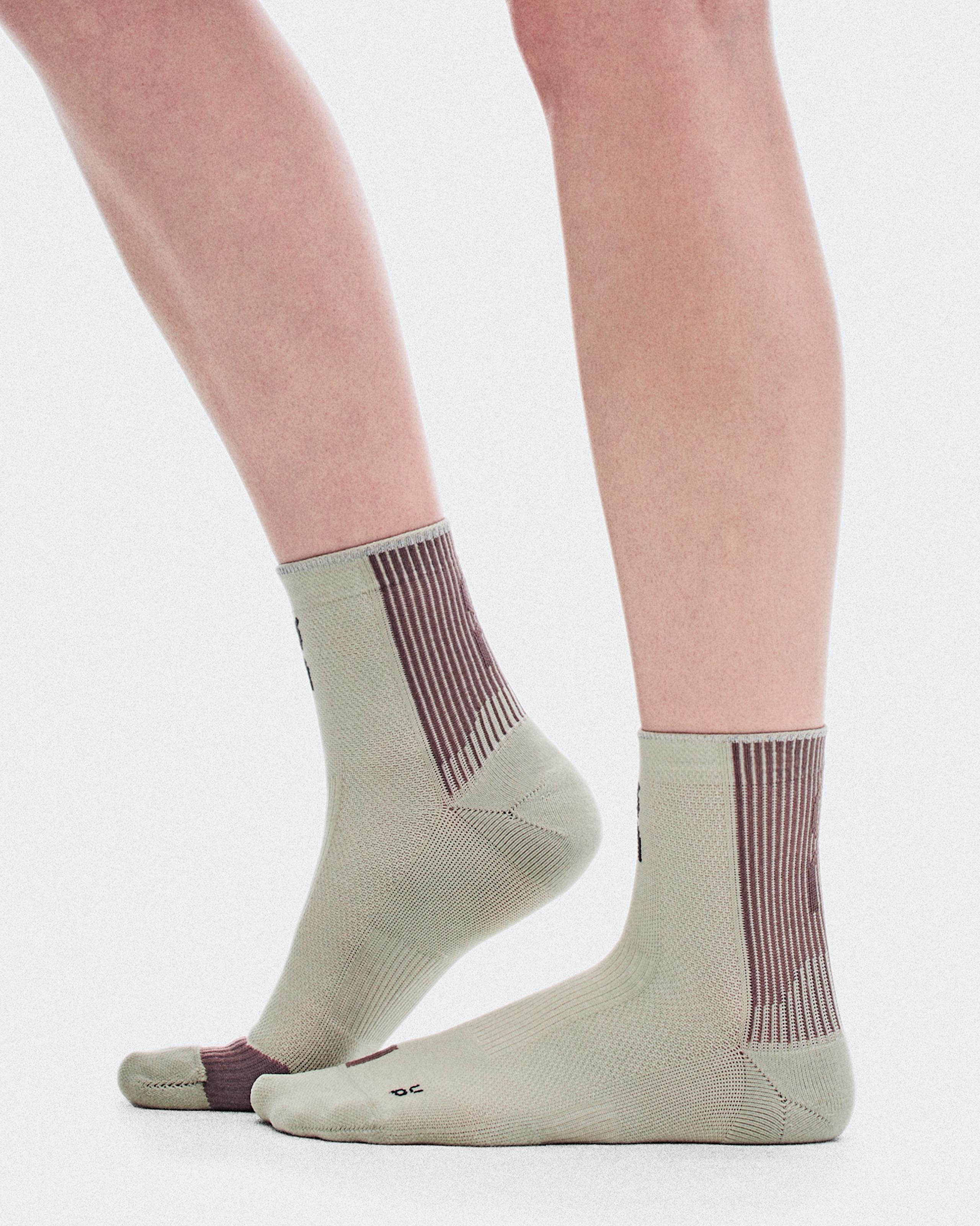 Носки On Performance Run Sock Mid, Brume / Clove — фото 2