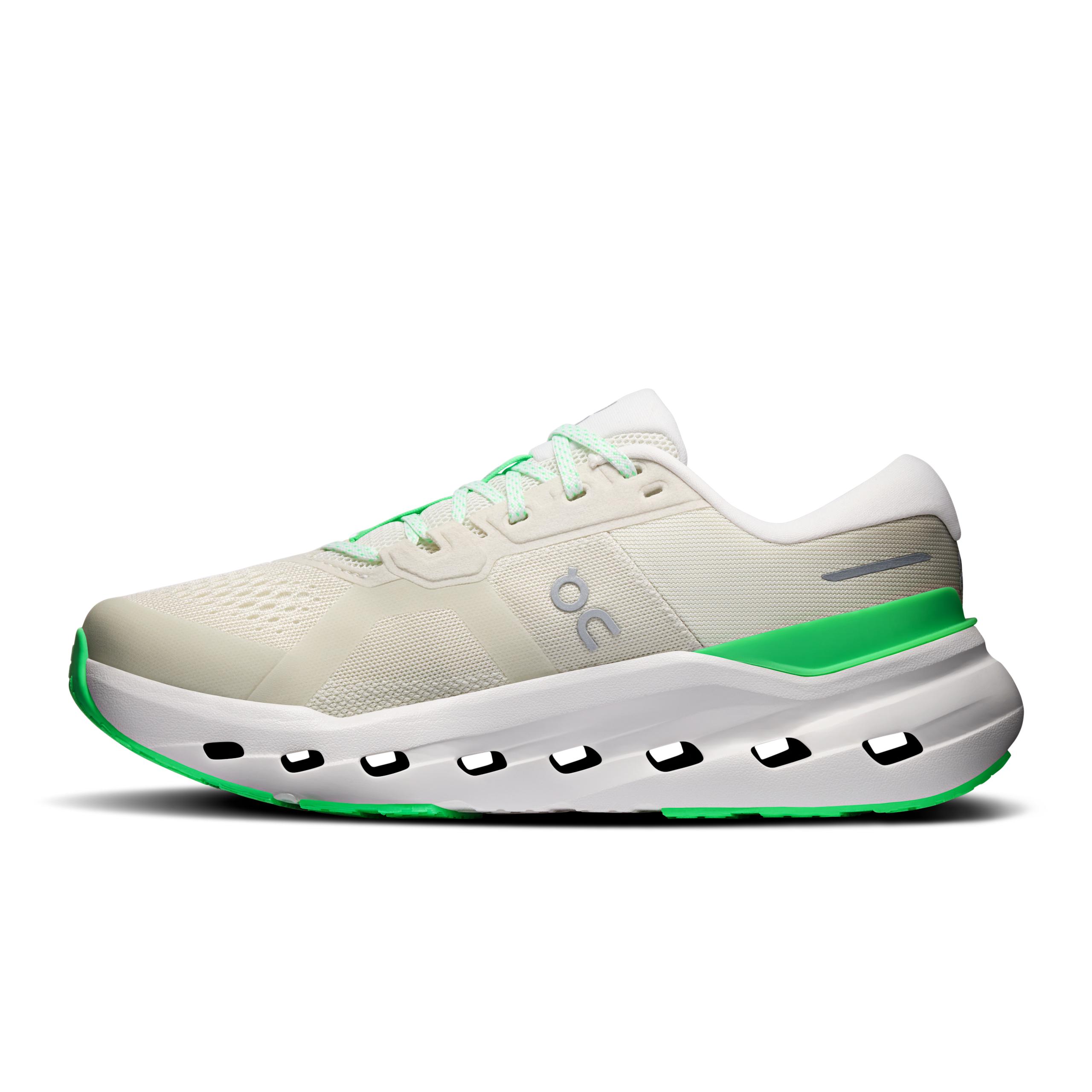 Кроссовки On Cloudrunner 3 Wide женские, светло-серые с зелёным — фото 4