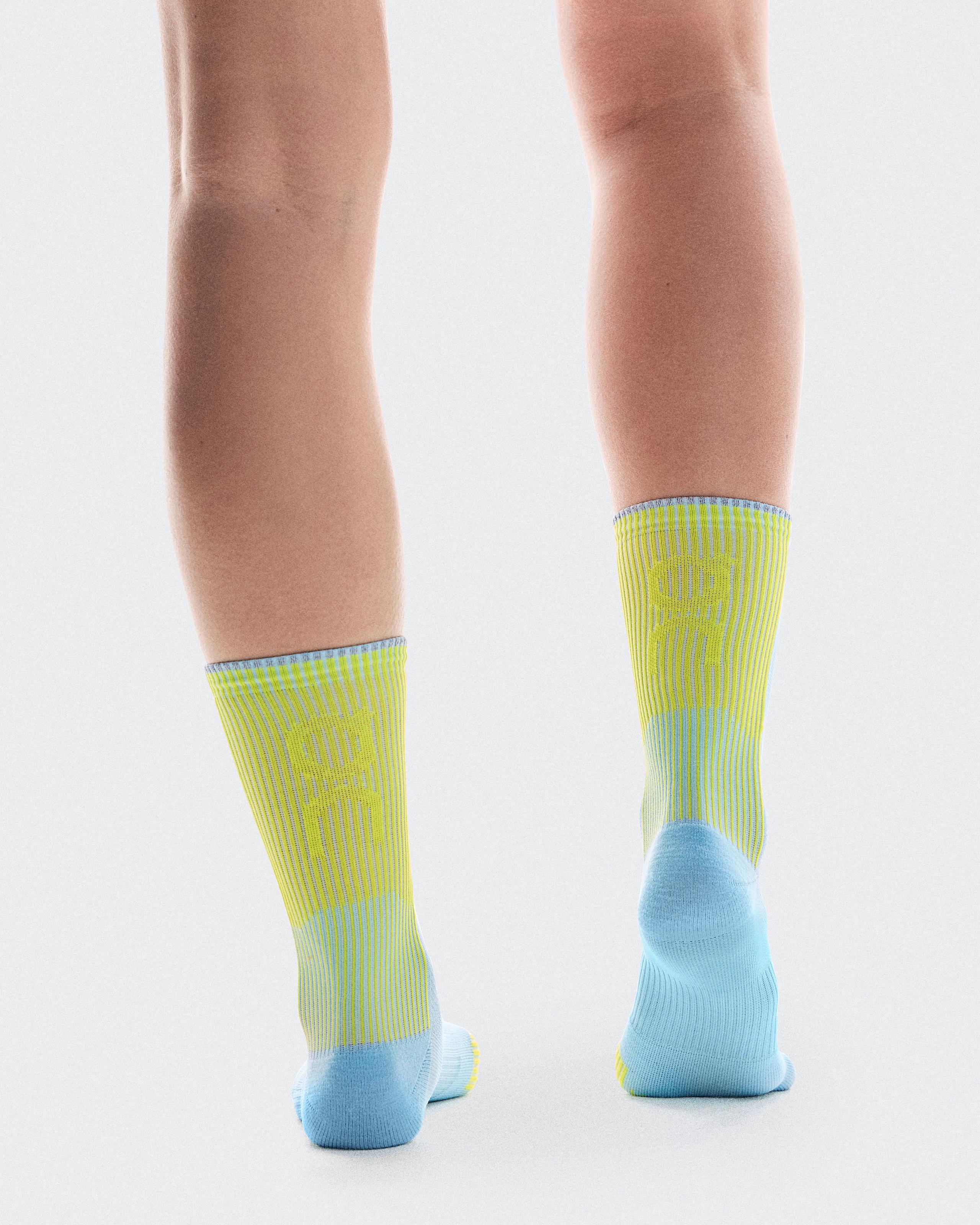 Носки Performance Run Sock High выбеленный/лаймовый — фото 3