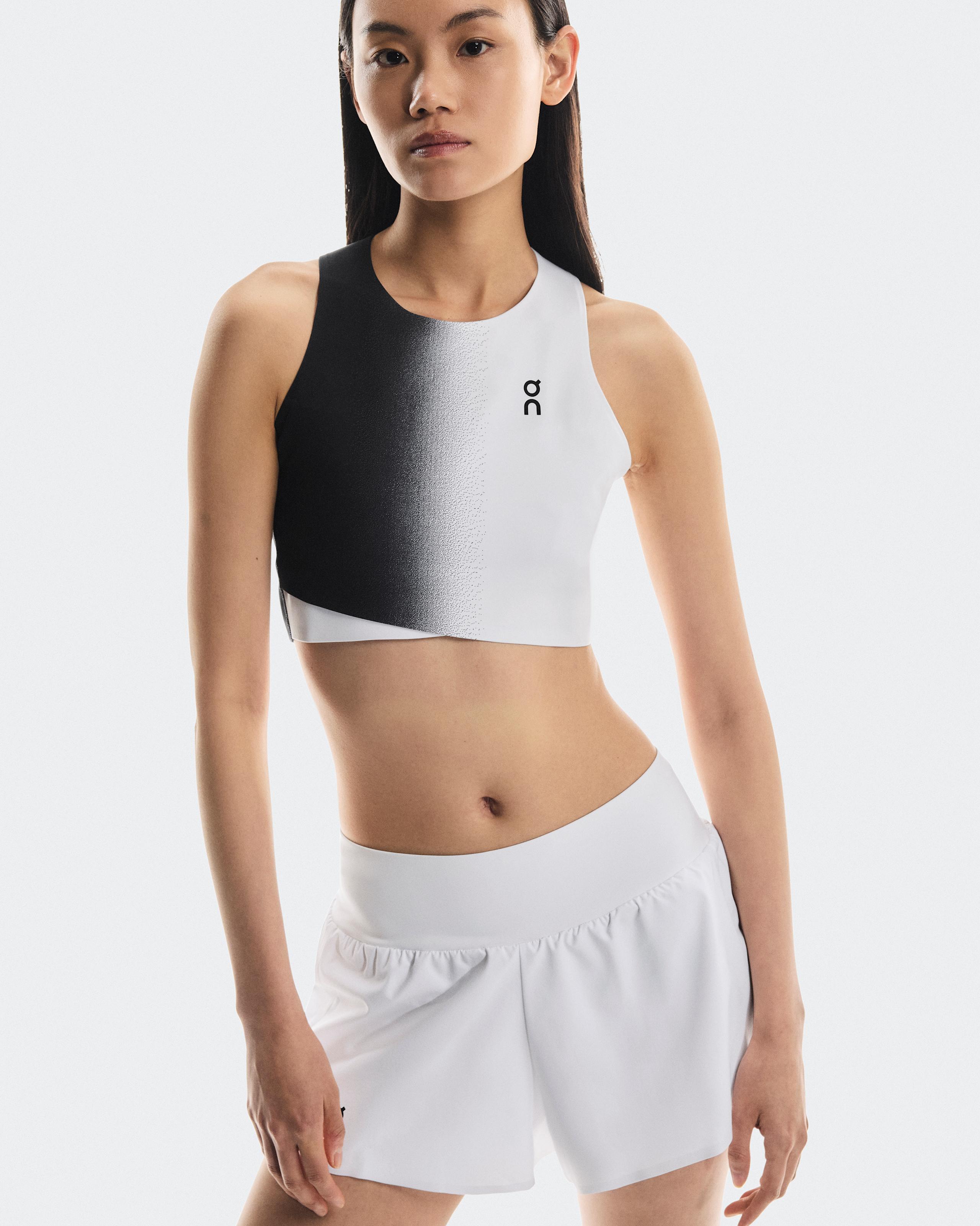 Женский топ On Court Crop Top, Black / White — фото 3