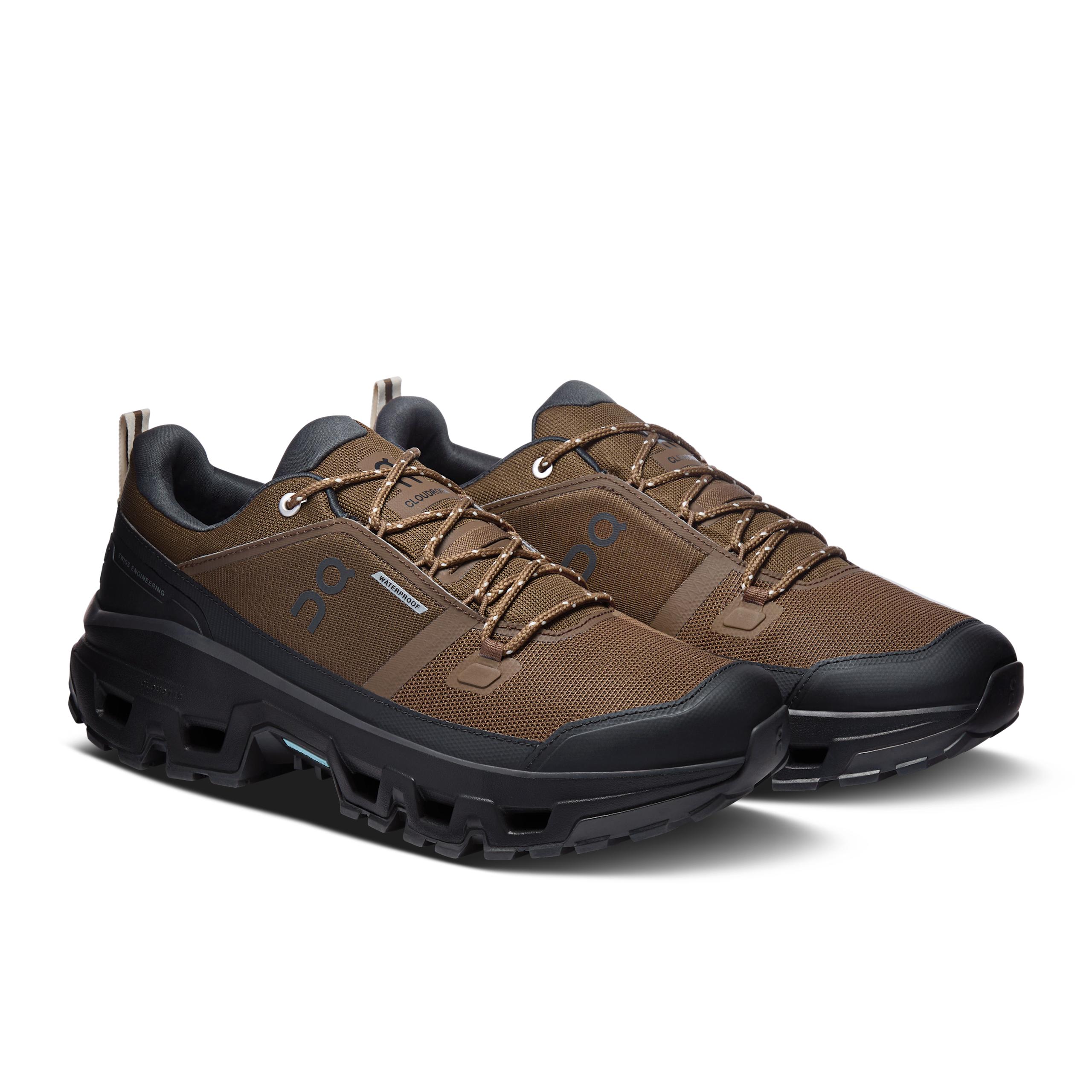 Кроссовки On Cloudrock Low Waterproof мужские, землисто-коричневые с чёрным — фото 6
