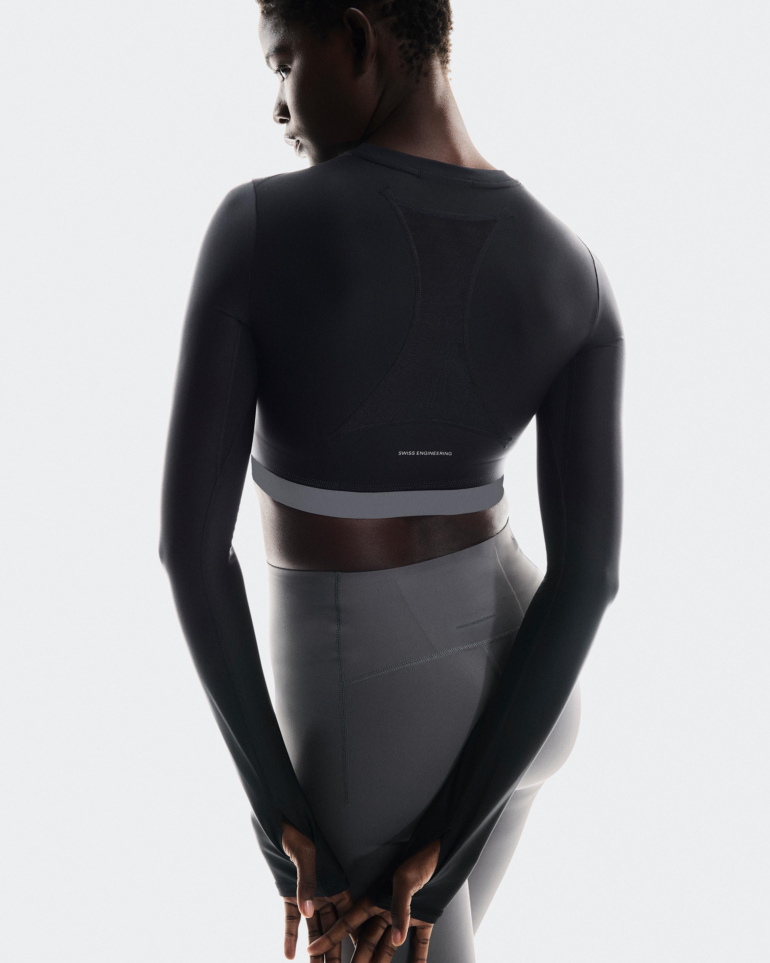 Женский лонгслив On Train Long Sleeve Crop, Black — фото 5
