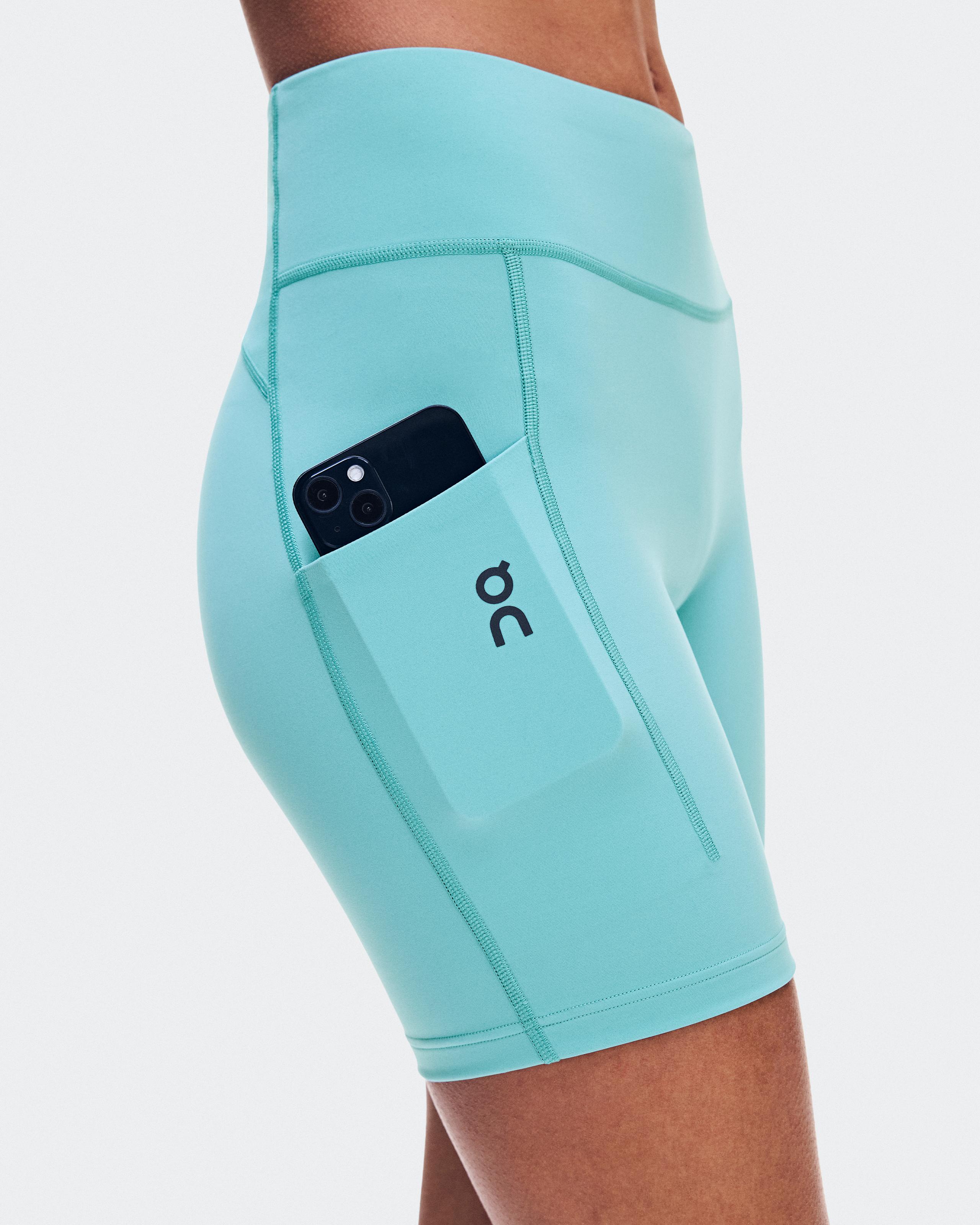 Женские короткие тайтсы On Performance Tights Short Aquamarine — фото 8