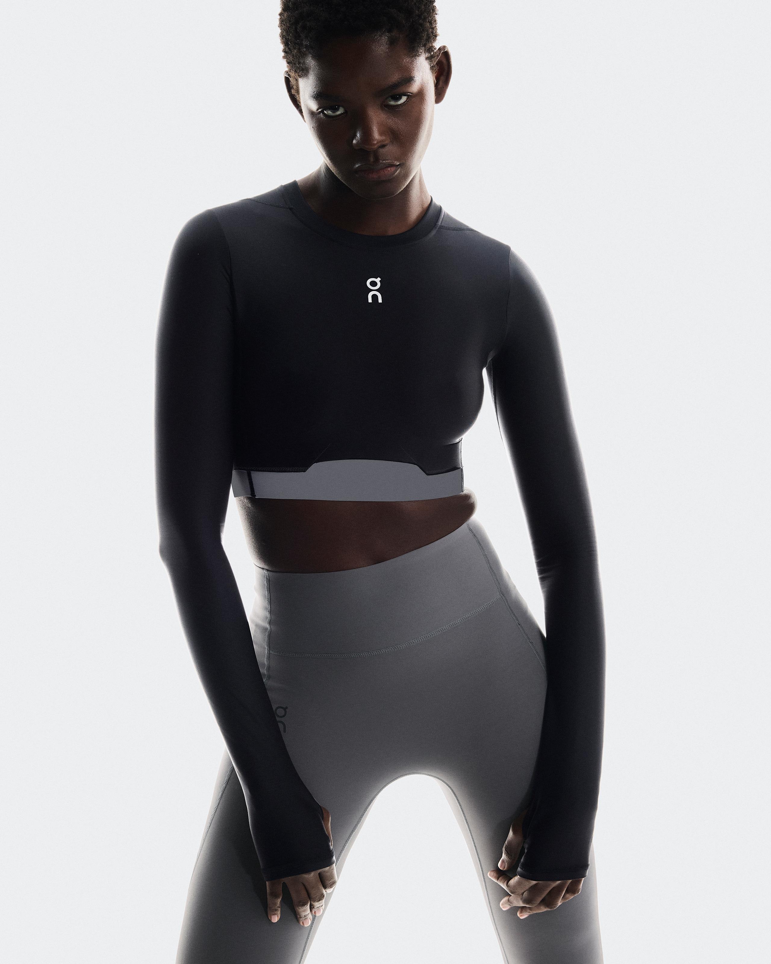 Женский лонгслив On Train Long Sleeve Crop, Black — фото 4