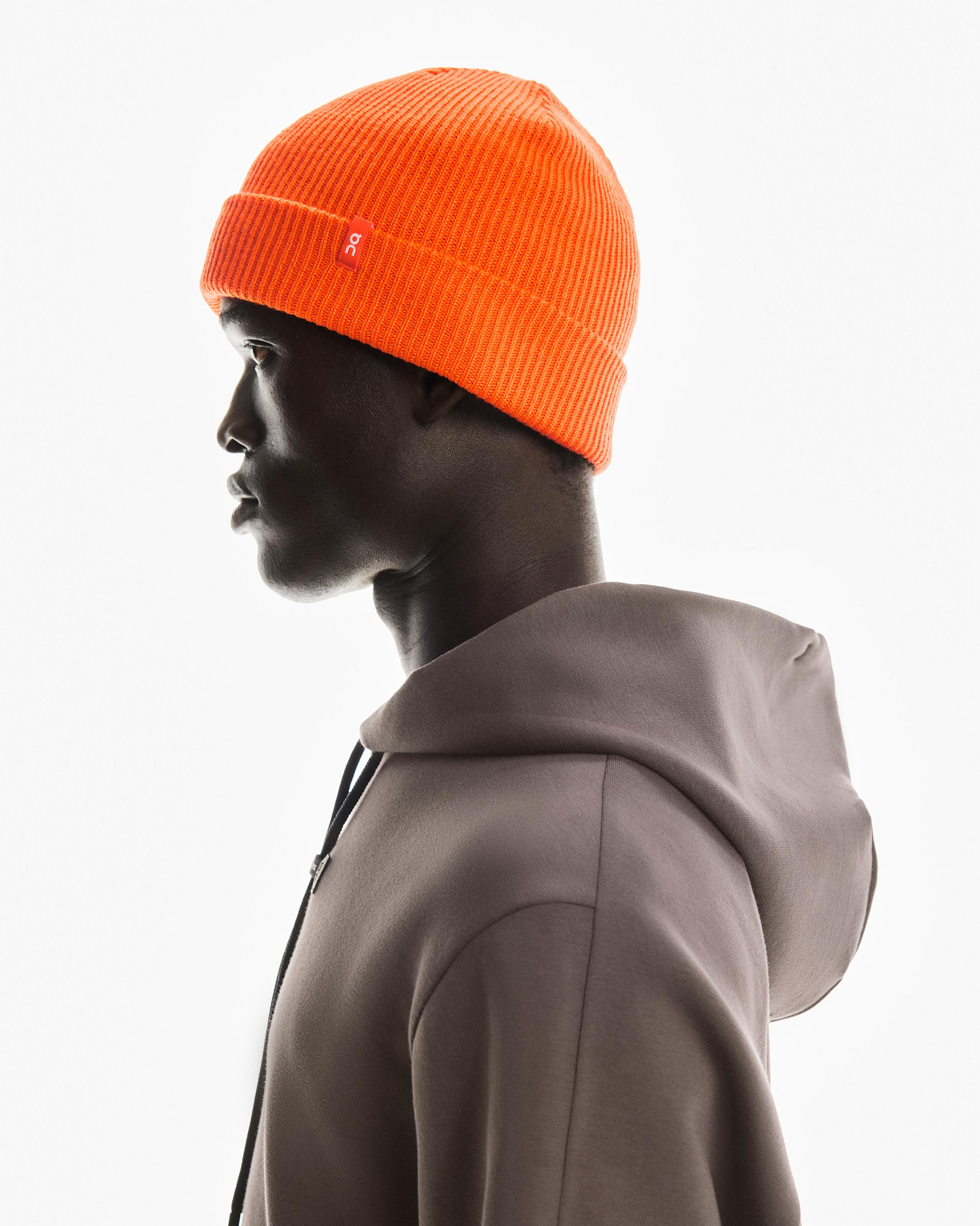 Шапка Merino Beanie, огненно-оранжевая — фото 3