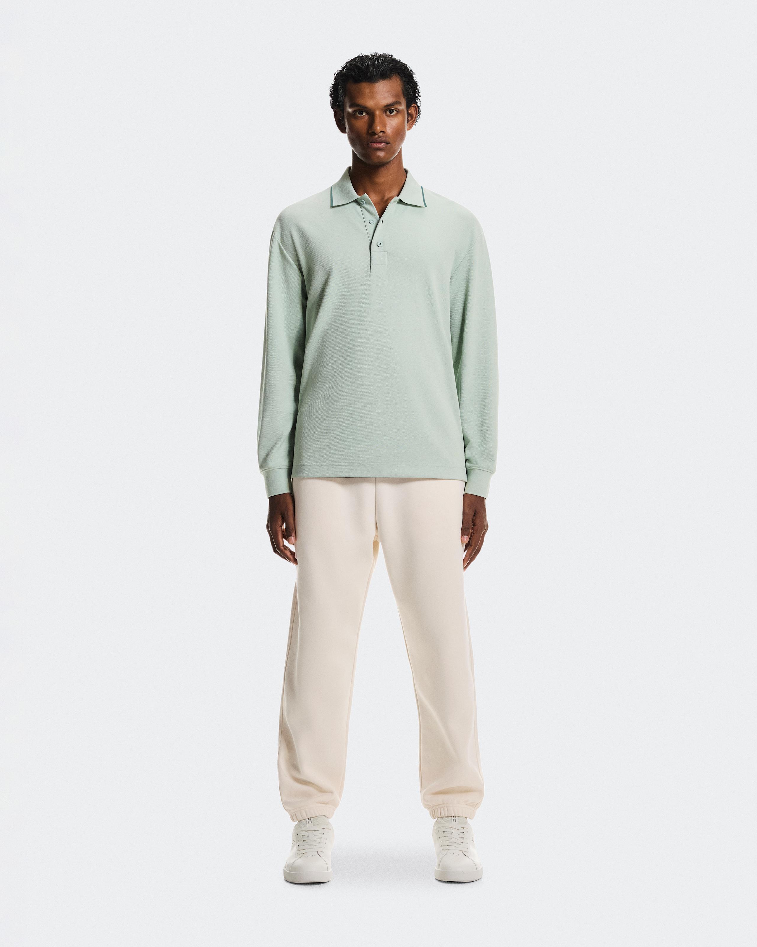 Courtside Long-T Polo Mineral | Tide