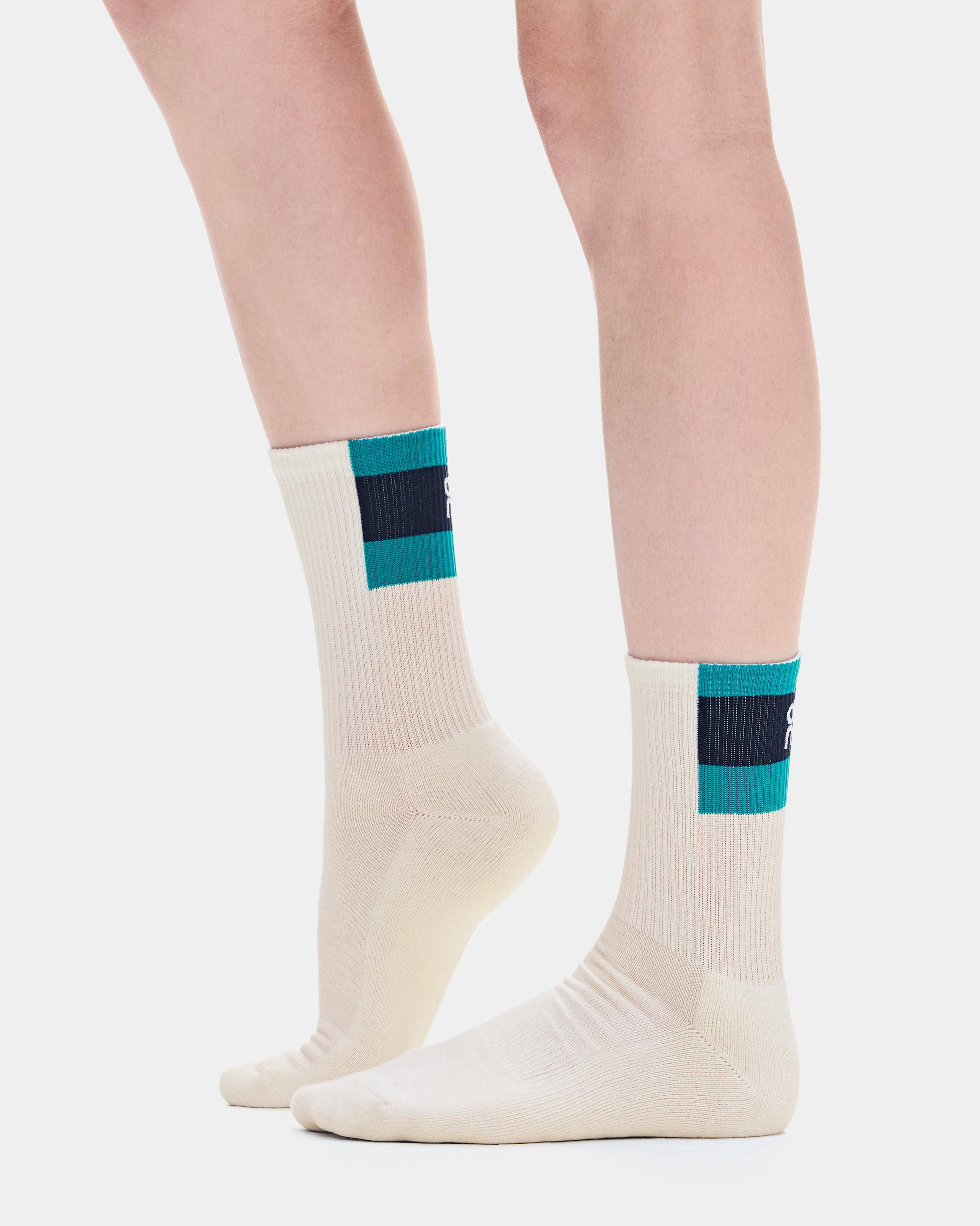 Носки Courtside Sock High 2P слоновая кость/тёмно-синий — фото 2