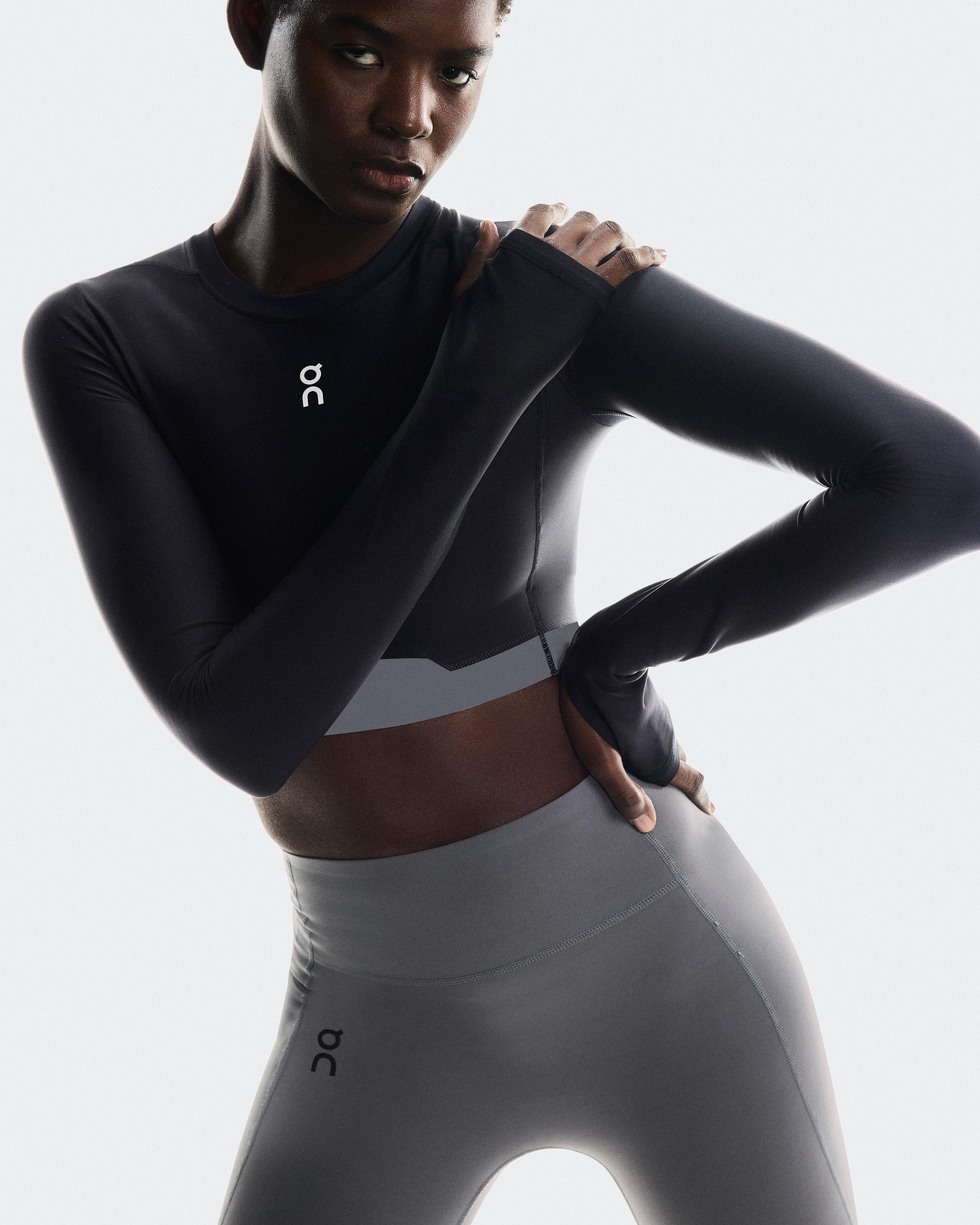Женский лонгслив On Train Long Sleeve Crop, Black — фото 6