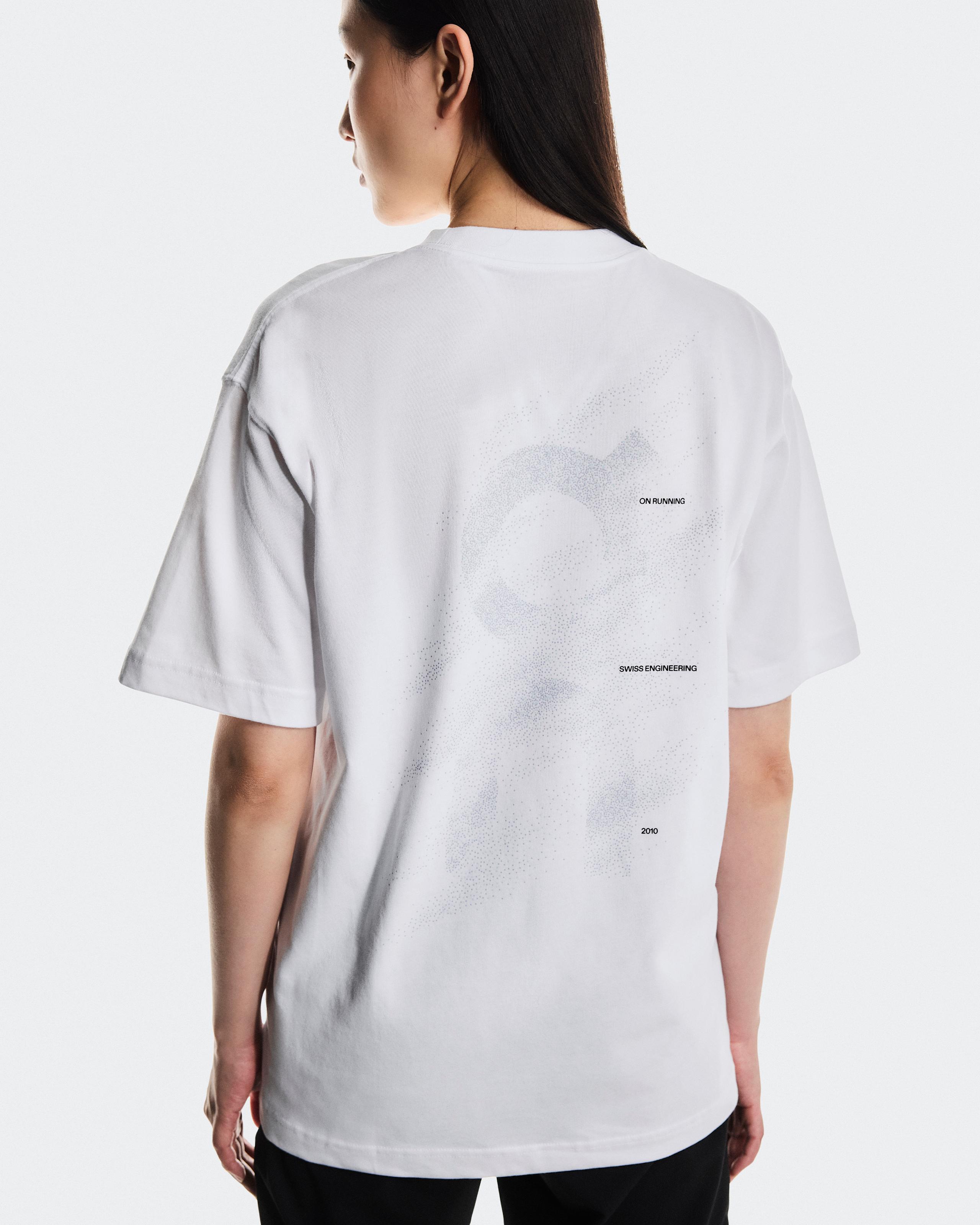 Женская футболка On Club T Graphic, White / Blue — фото 4