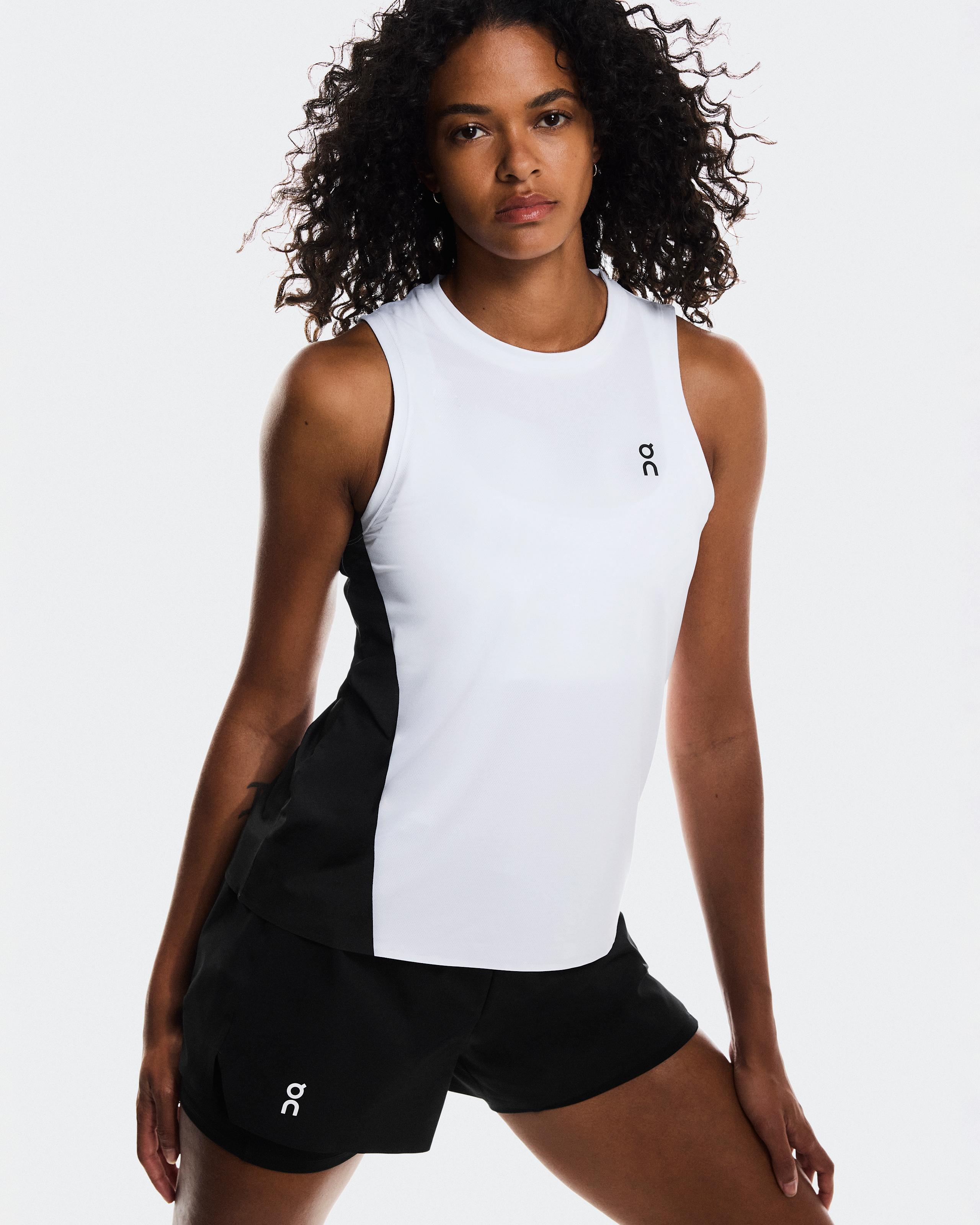 Женский топ On Court Tank, White / Black — фото 3