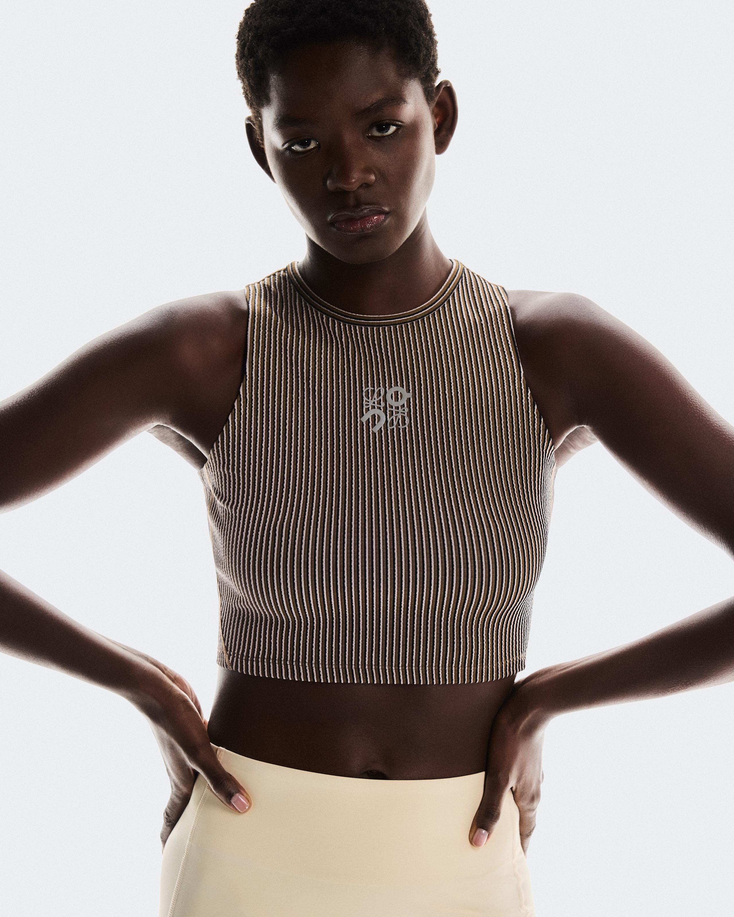 Женский топ On Ribbed Tank Top LOEWE, Brown / Pink — фото 3