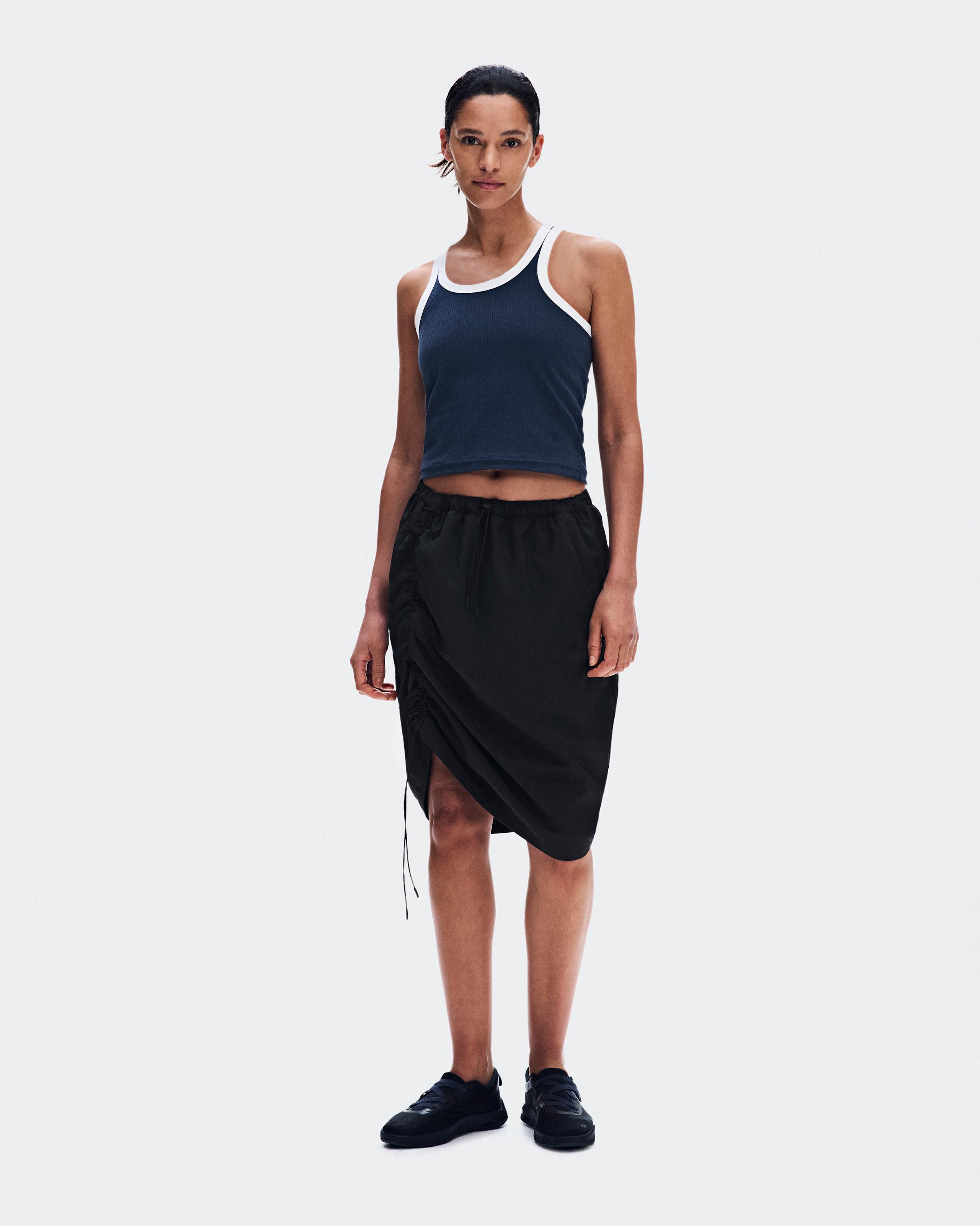 Drawstring Midi Skirt Black