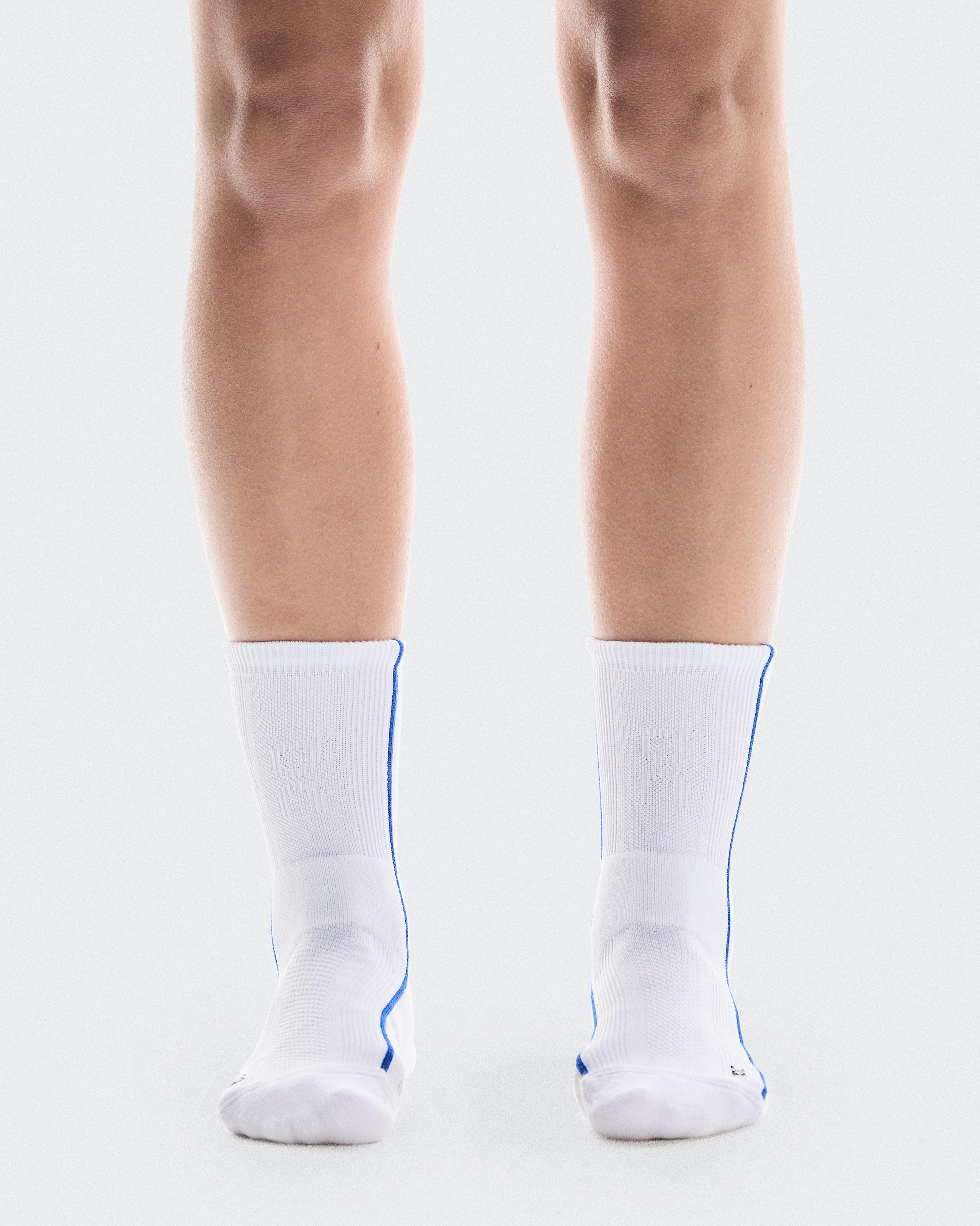 Court Sock High White | Indigo