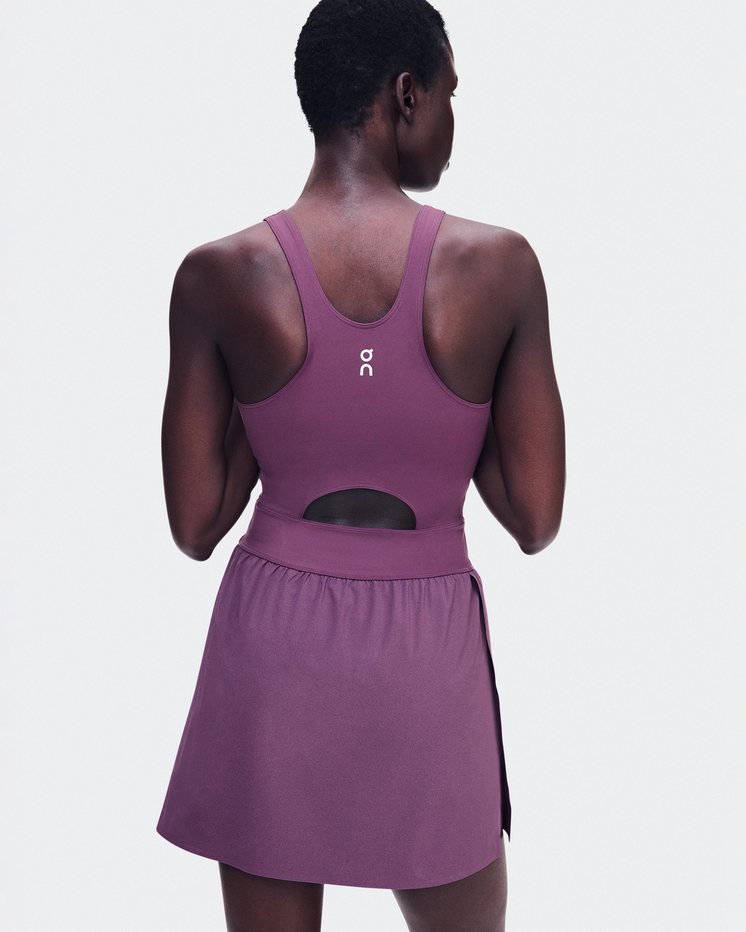 Женское теннисное платье On Court Dress Split, Cassis — фото 5