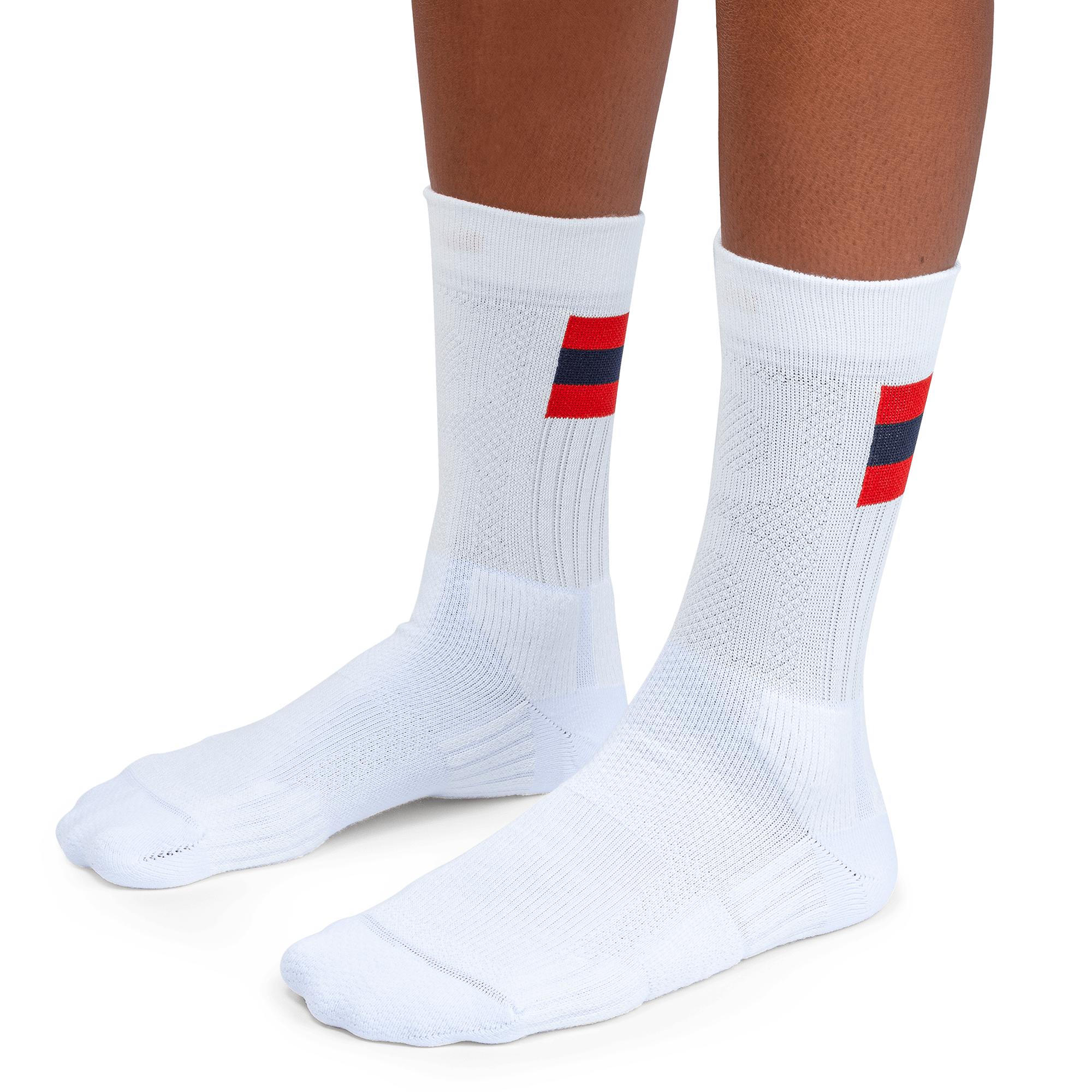 Женские теннисные носки On Tennis Sock, белые с красным — фото 3
