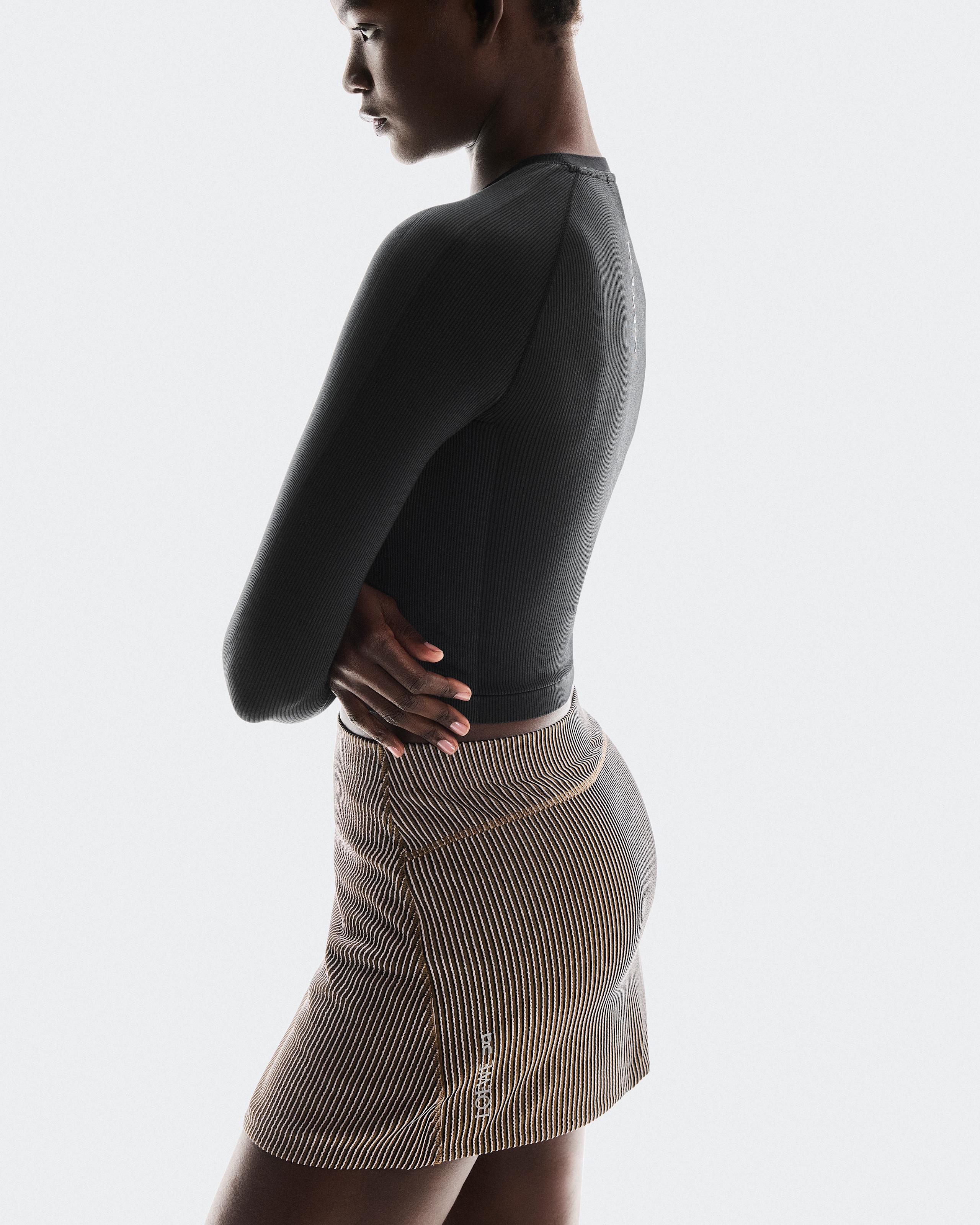 Юбка On Ribbed Skirt LOEWE, Brown / Pink — фото 4