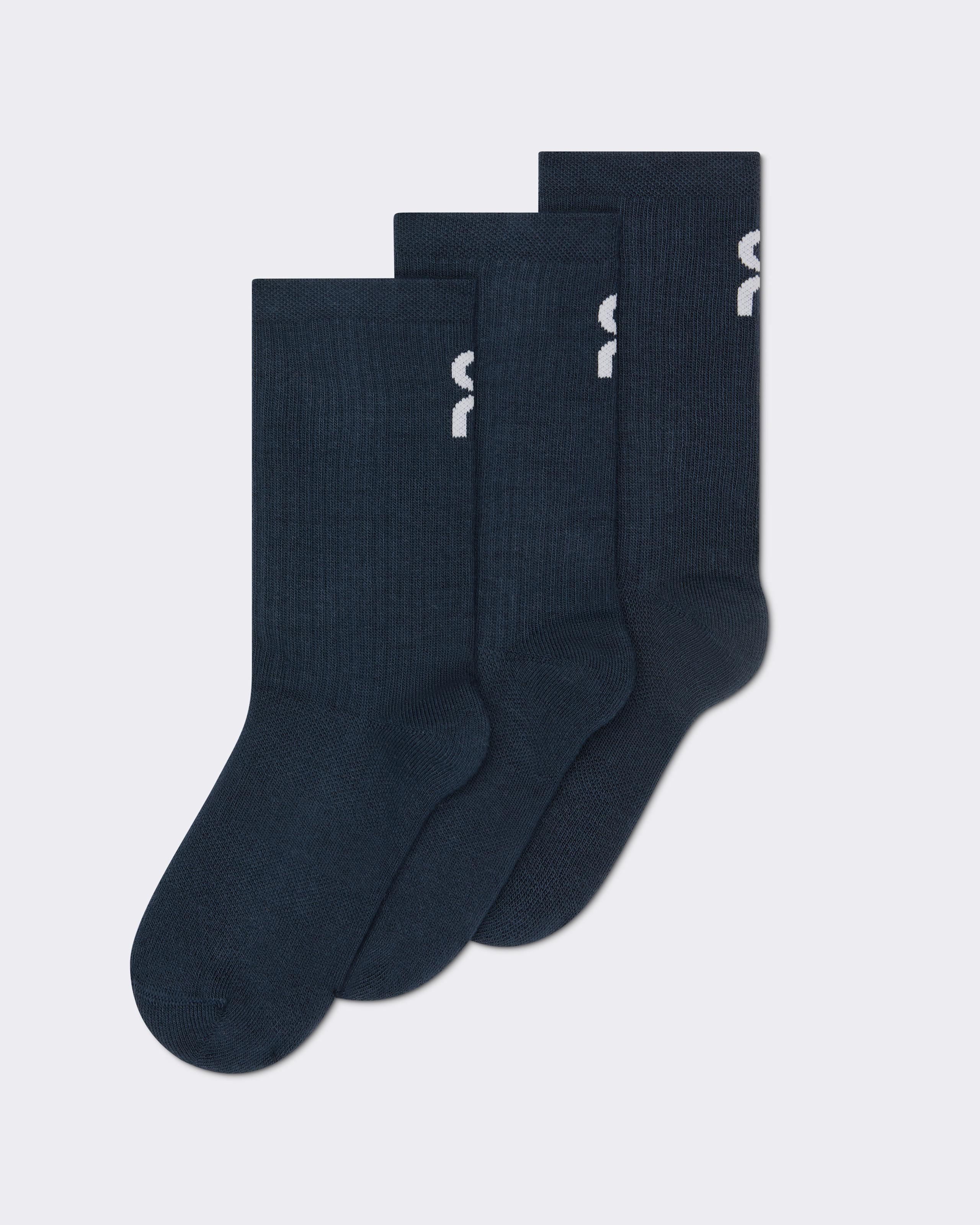 Logo Sock High 3P Kids Navy