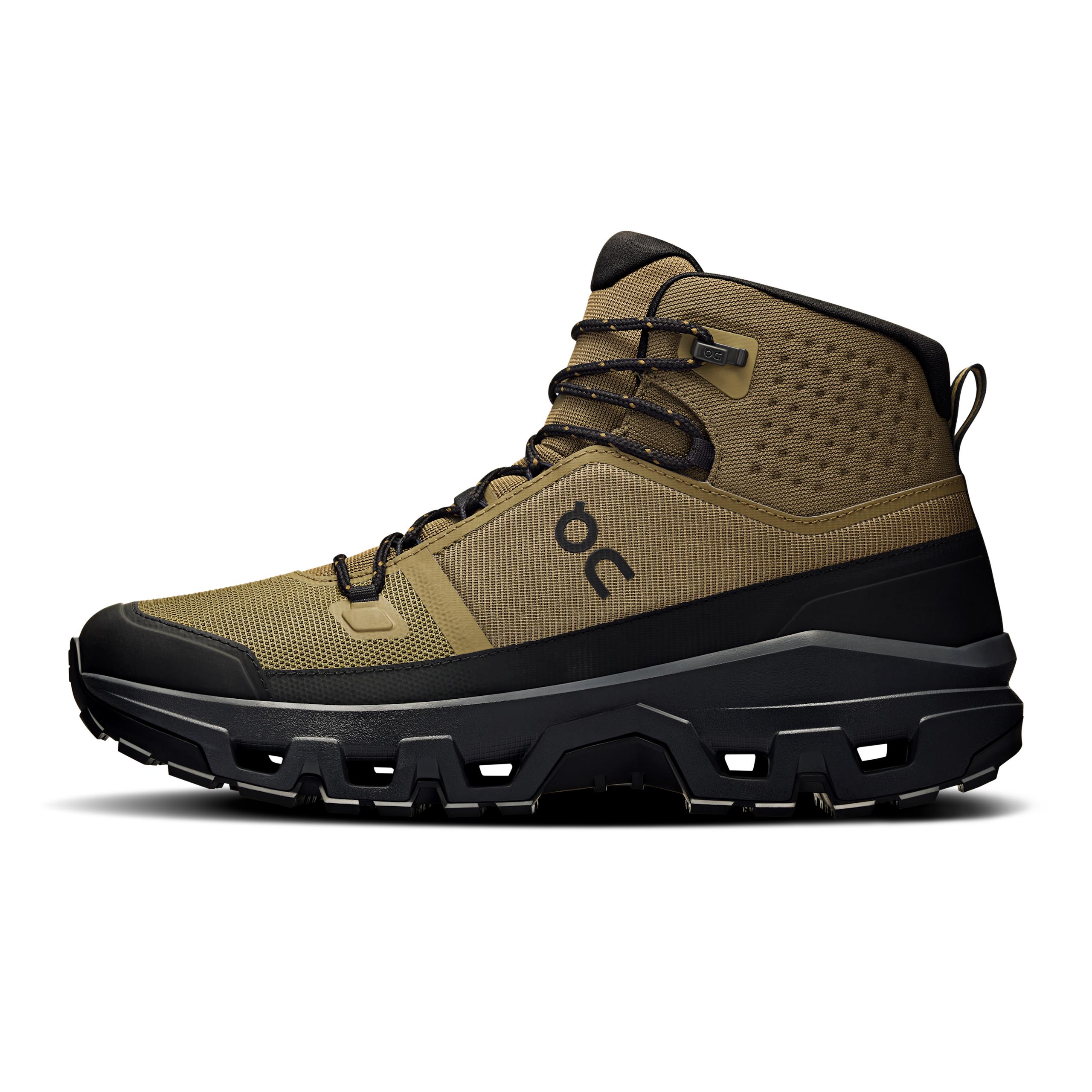 Кроссовки On Cloudrock Mid Waterproof мужские, болотно-зелёные с чёрным — фото 4