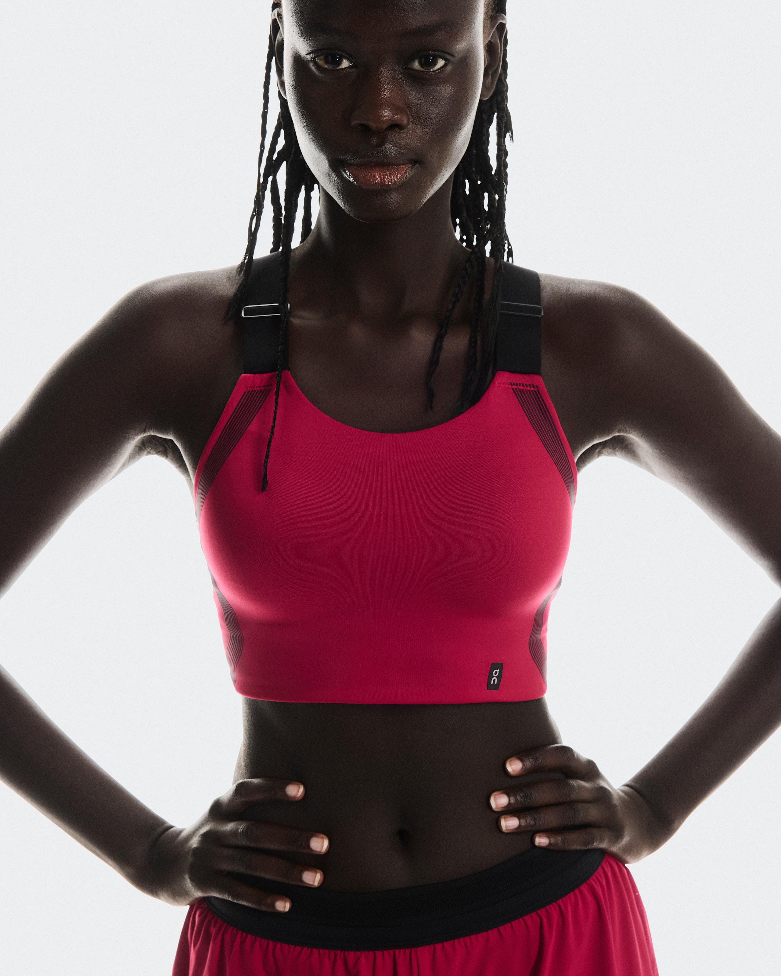 Женский топ-бра On Performance Flex Bra, Grenadine / Black — фото 3