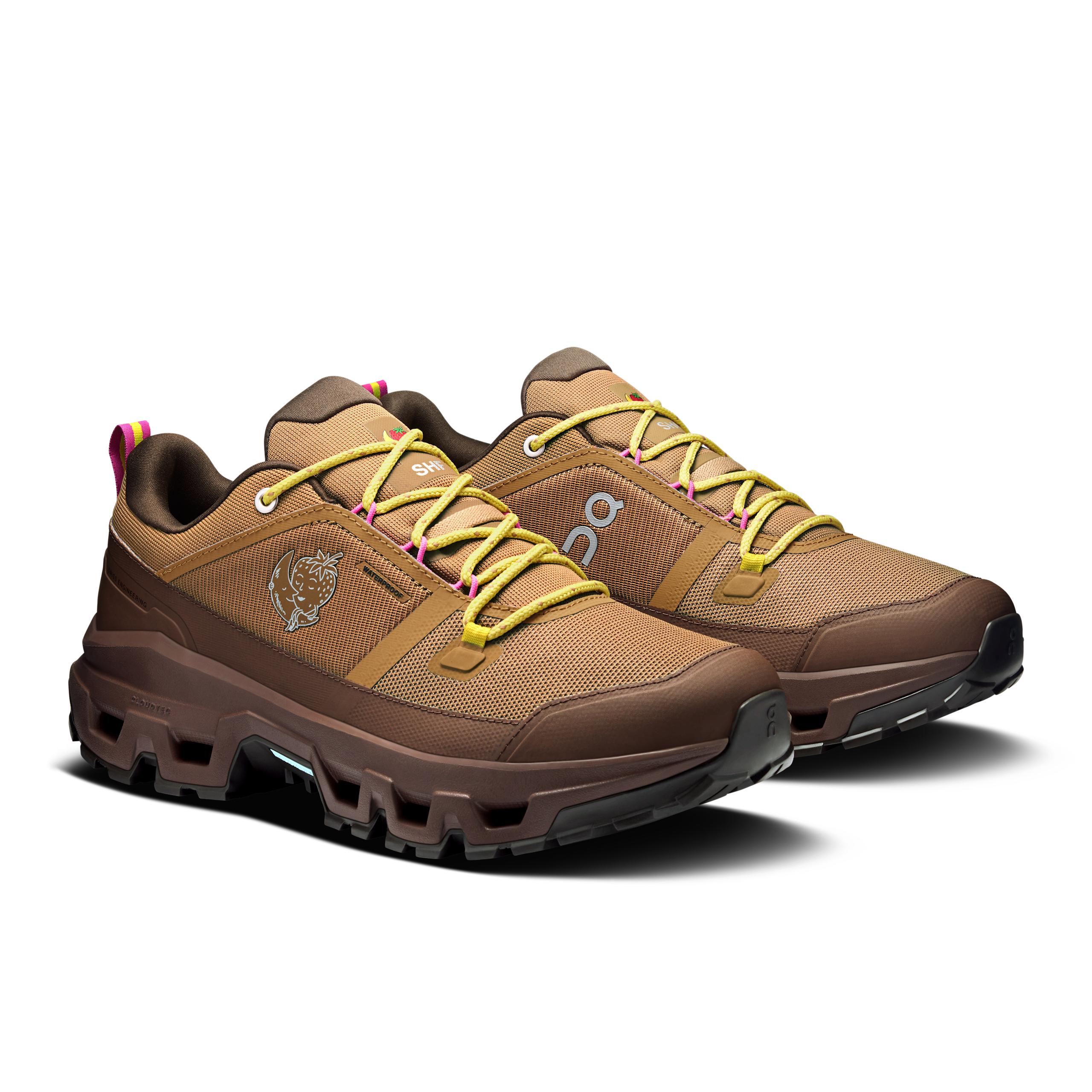 Кроссовки On Cloudrock Low Waterproof SHF мужские, бежевые с каштановым — фото 6