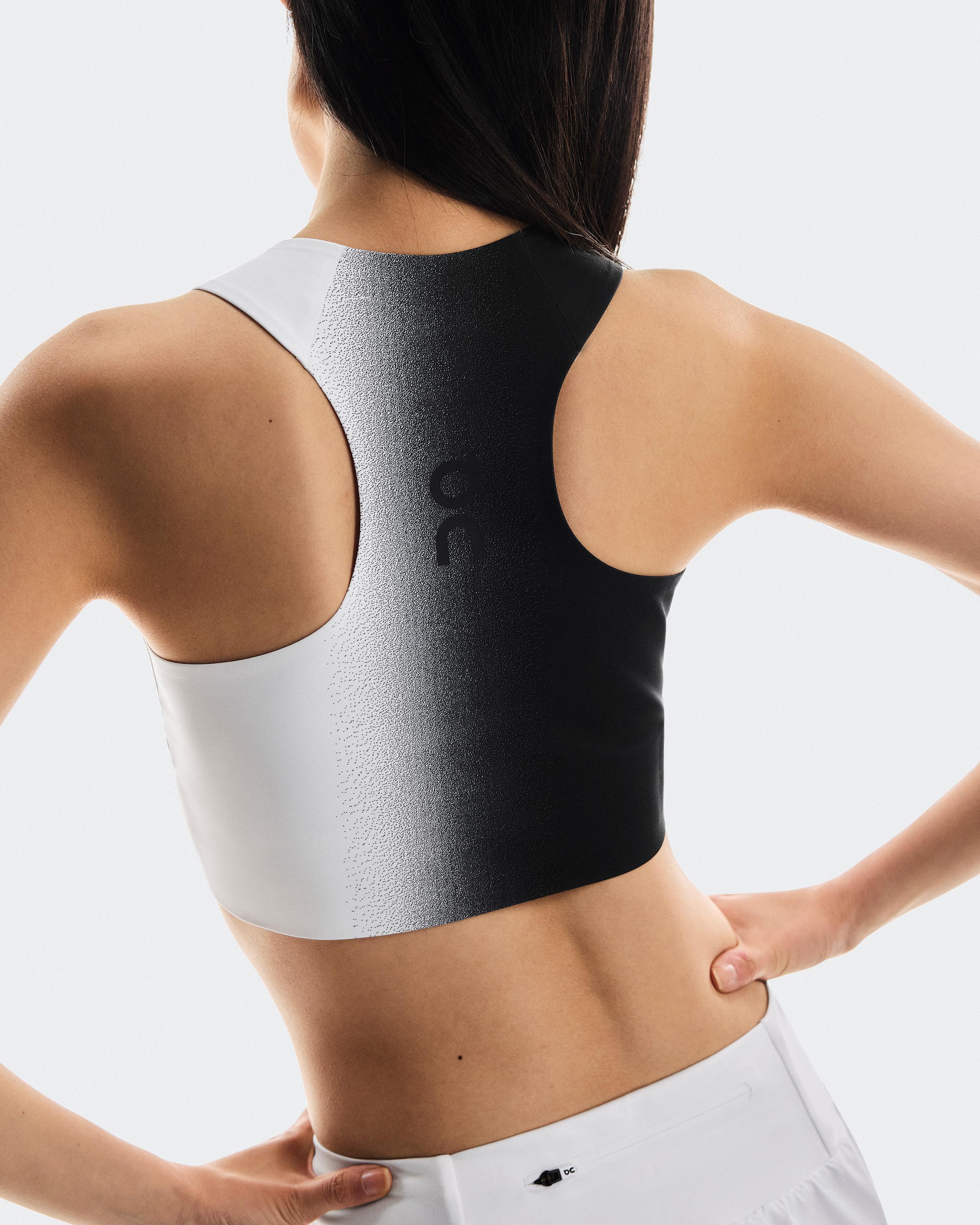 Женский топ On Court Crop Top, Black / White — фото 4