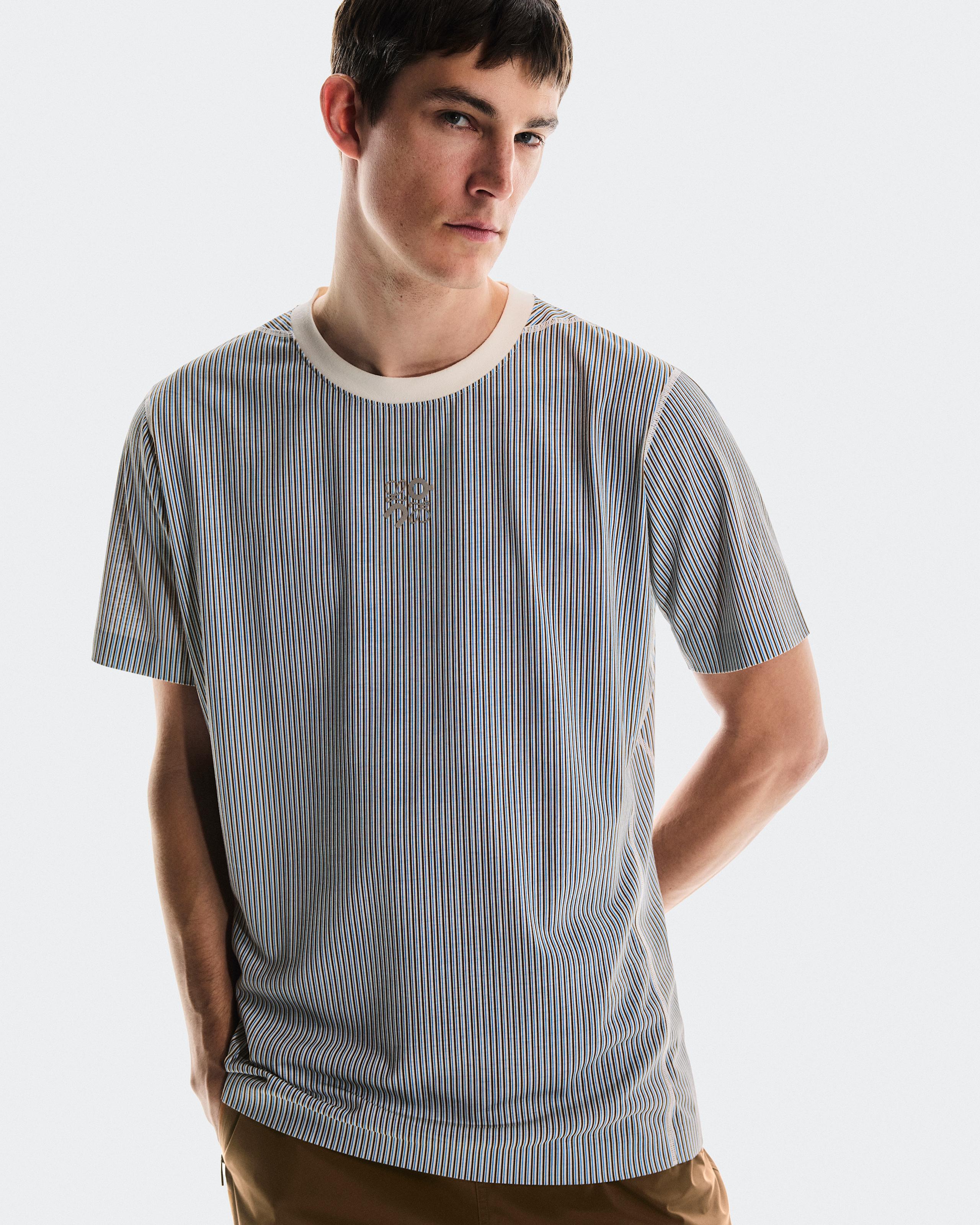 Футболка унисекс On Active T-Shirt LOEWE, цвет бежевый с синим (Beige / Blue) — фото 6