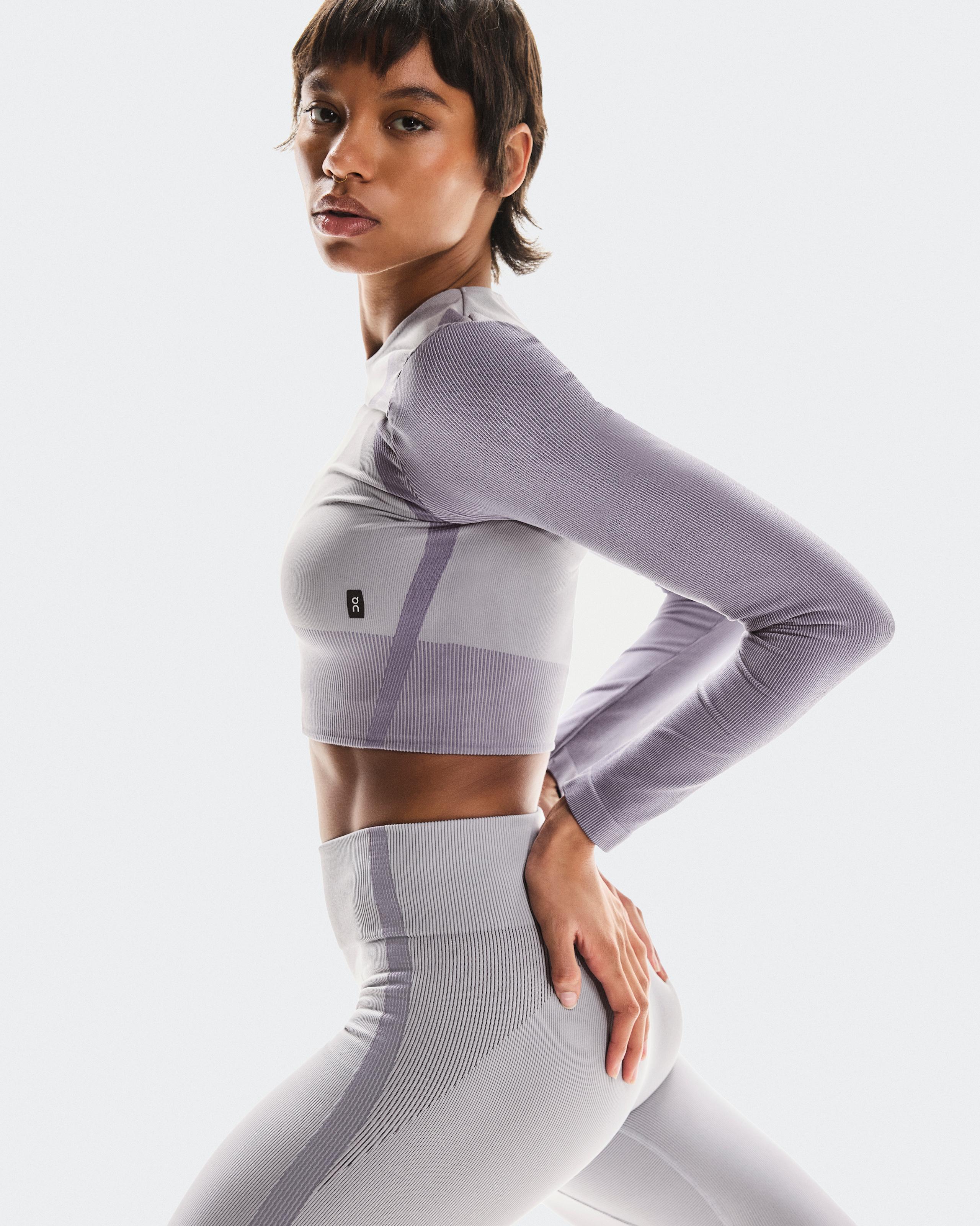 Женский топ с длинным рукавом On Studio Knit Long-T Crop, Lilac / Cosmos — фото 5