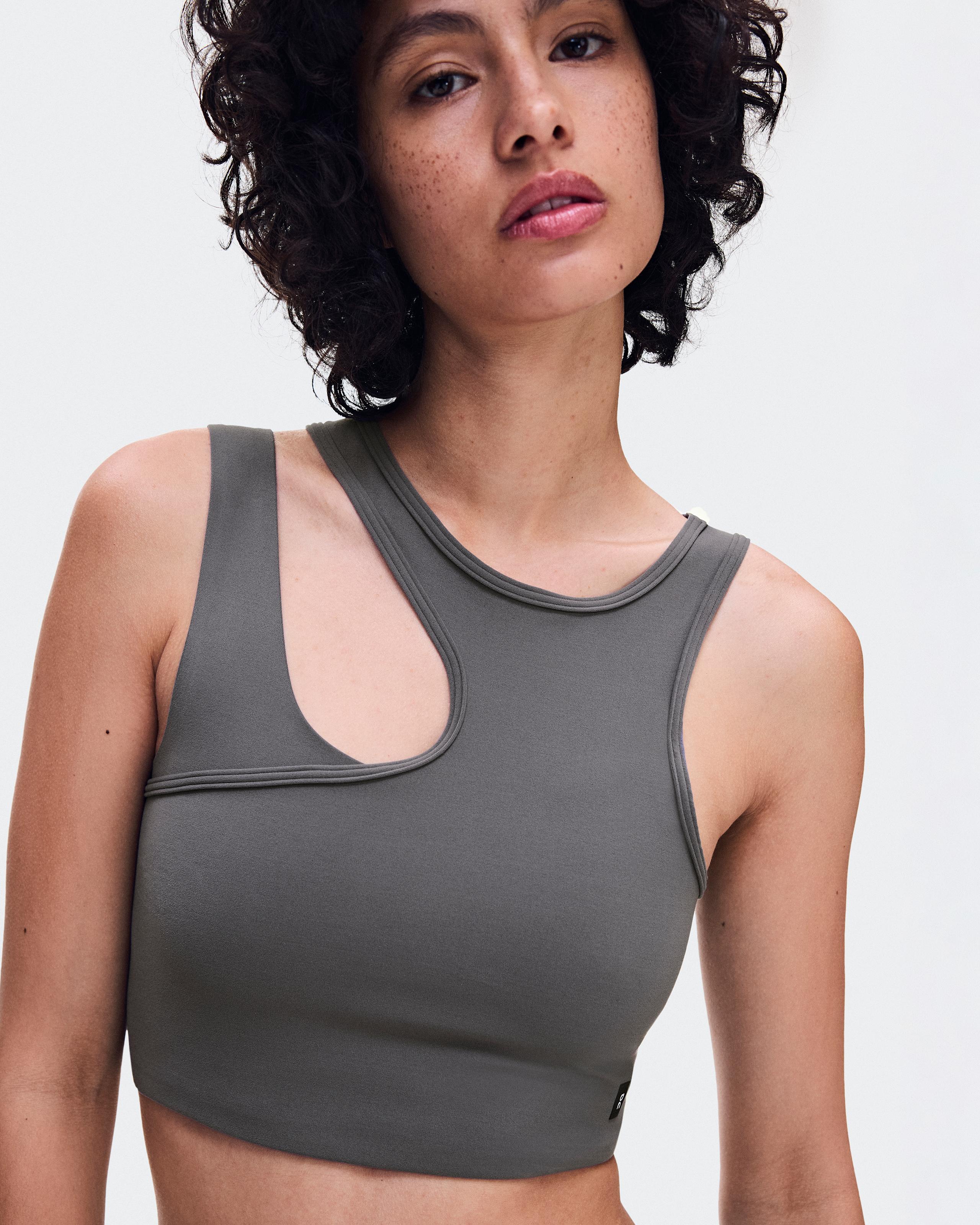 Женский укороченный топ Studio Asymmetric Crop (тлеюще-красный) — фото 2