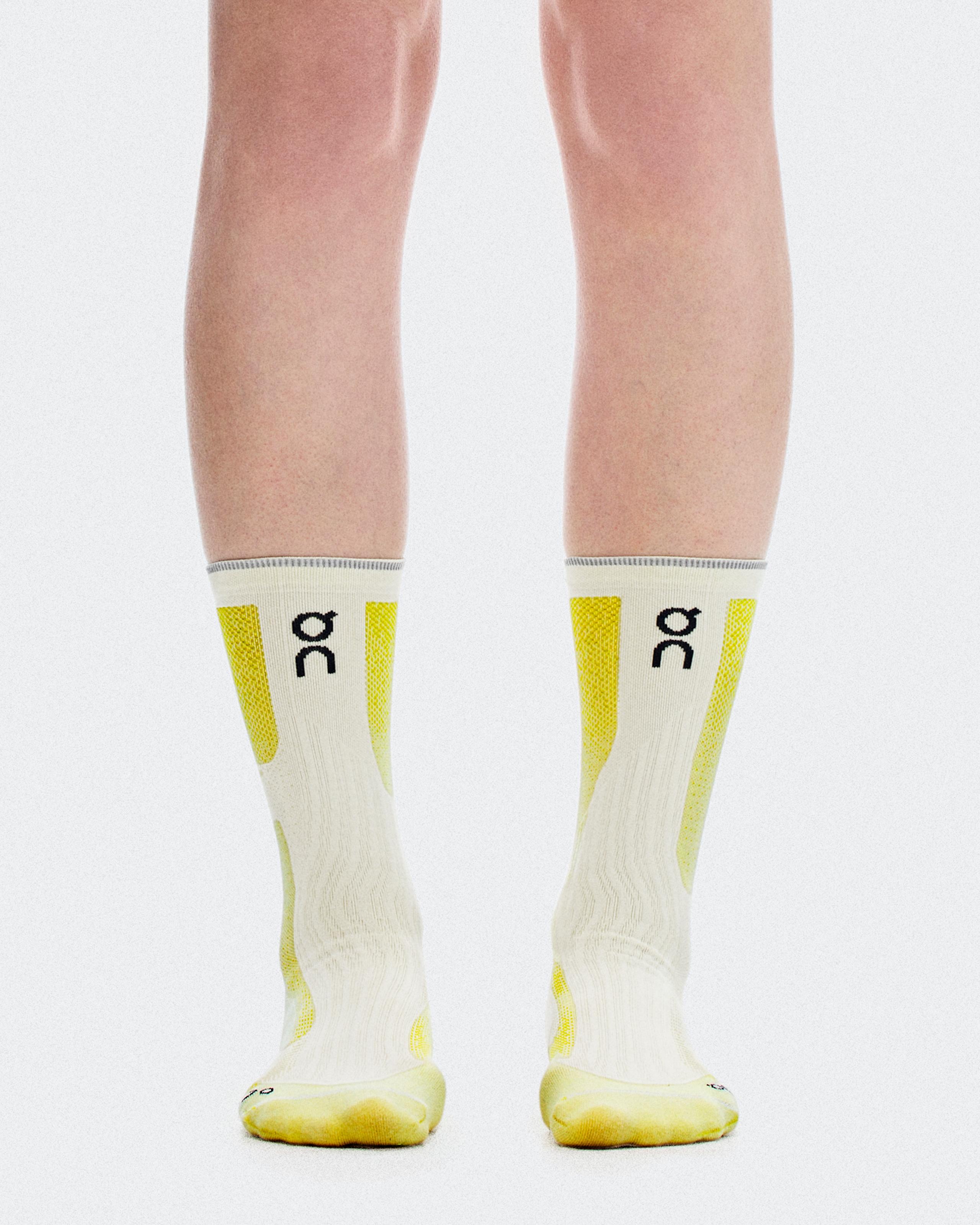 Elite Run Sock High Hyper White | Lime