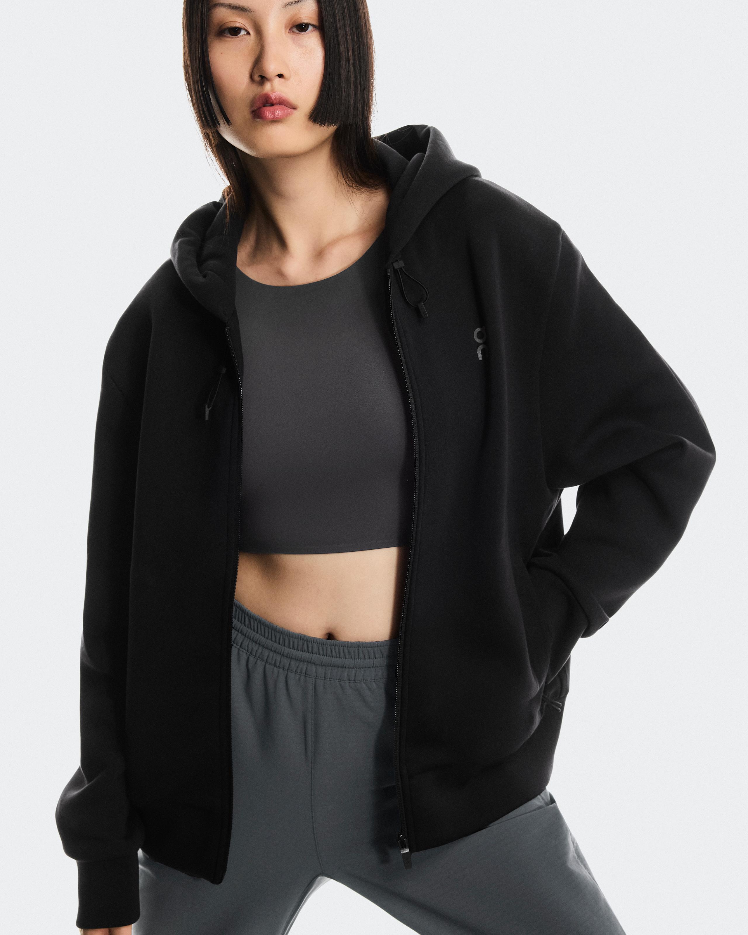 Женское худи на молнии On Focus Tech Zip Hoodie, Black — фото 5