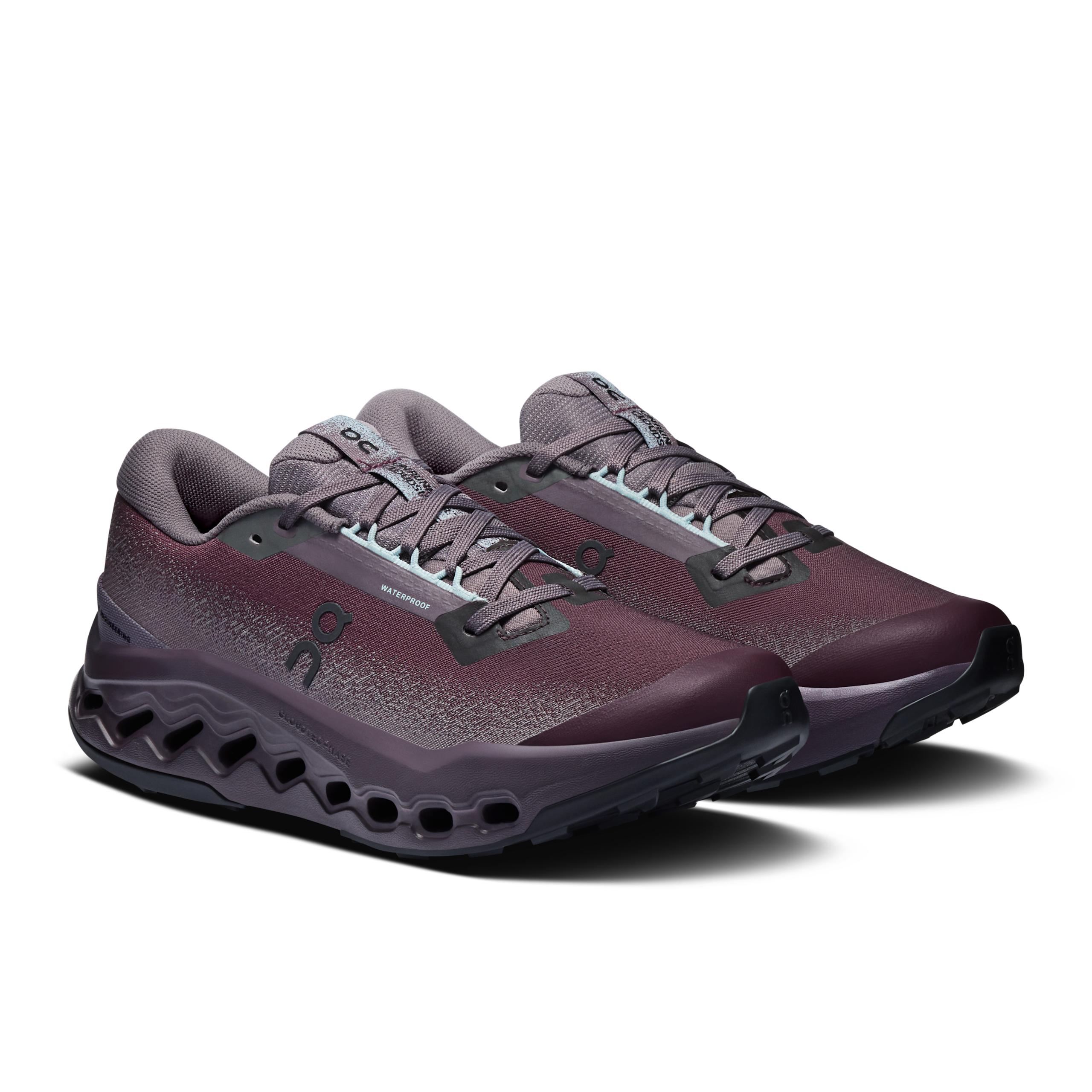 Кроссовки On Cloudsurfer Trail 2 Waterproof женские, тёмно-фиолетовые с серым — фото 6
