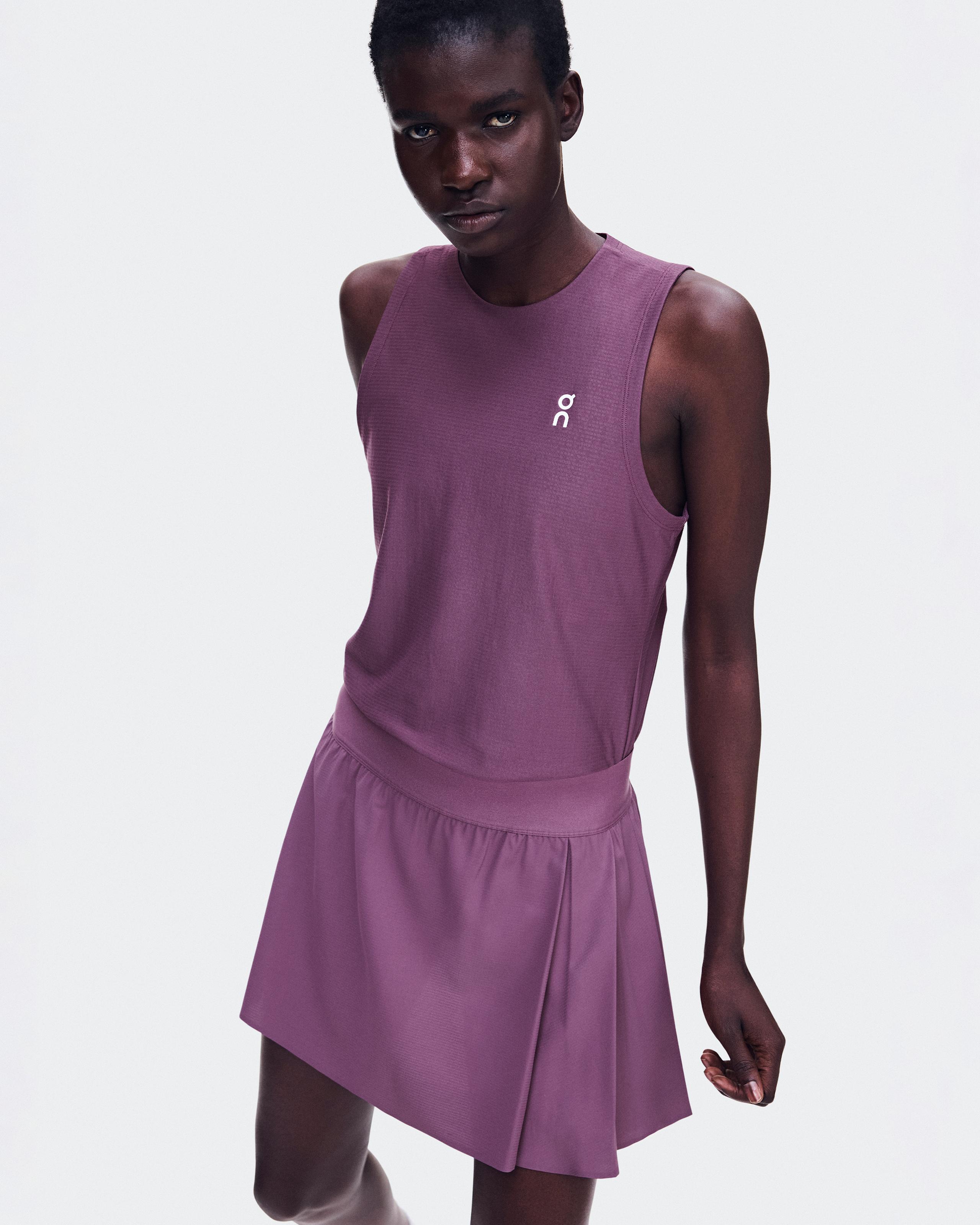 Женская теннисная юбка On Court Skirt Pleated, Cassis — фото 2