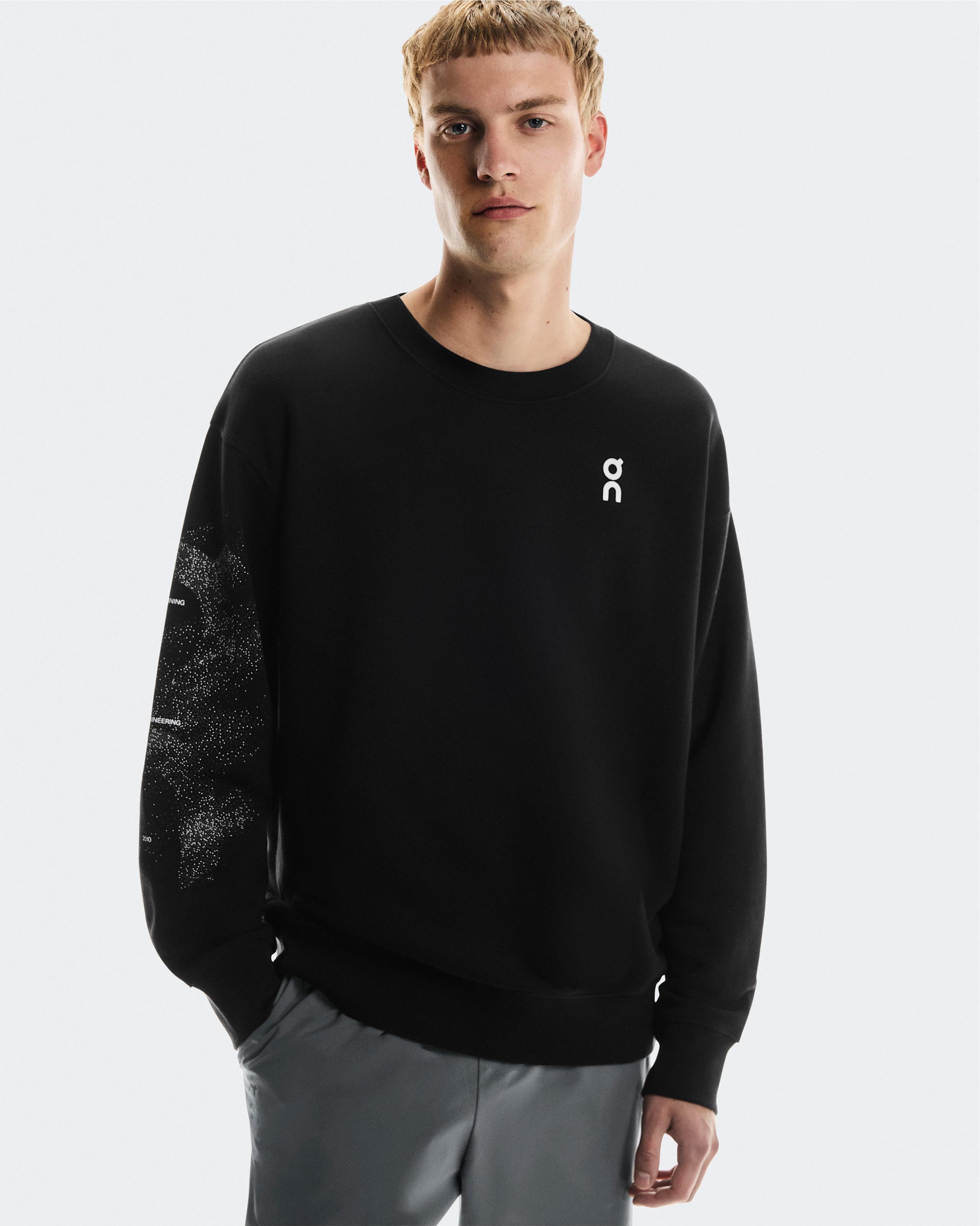 Мужской свитшот On Club Crew Graphic, Black / Olive — фото 3