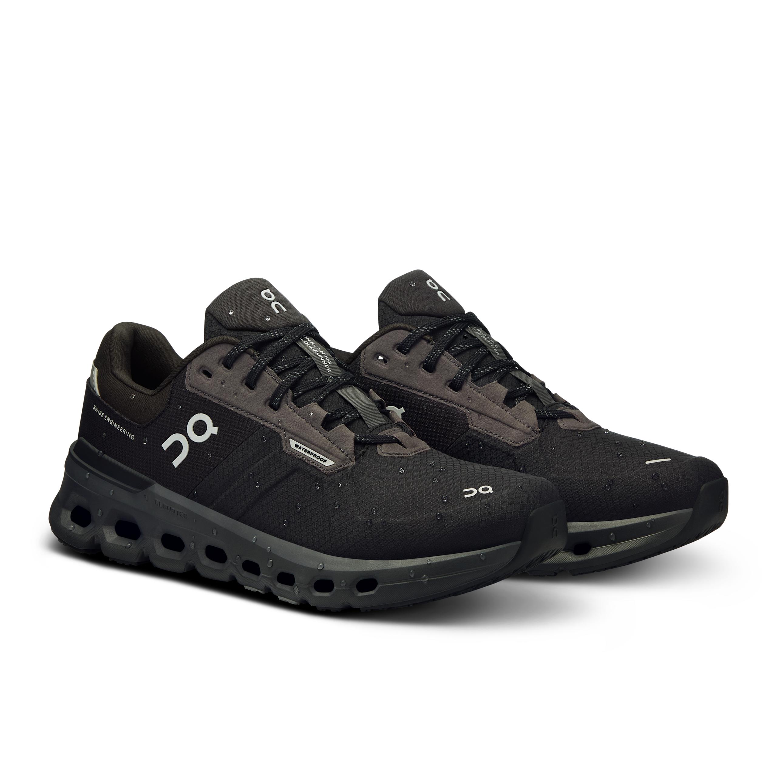 Кроссовки On Cloudrunner 2 Waterproof женские, тёмно-серые с чёрным — фото 6